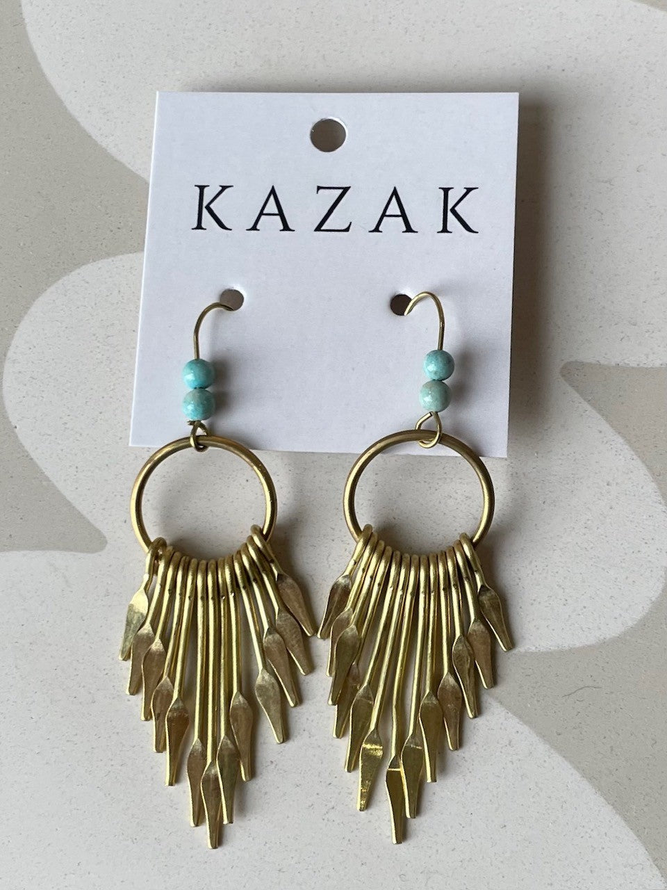 Boucles d'oreilles Arrow Turquoise - Kazak -