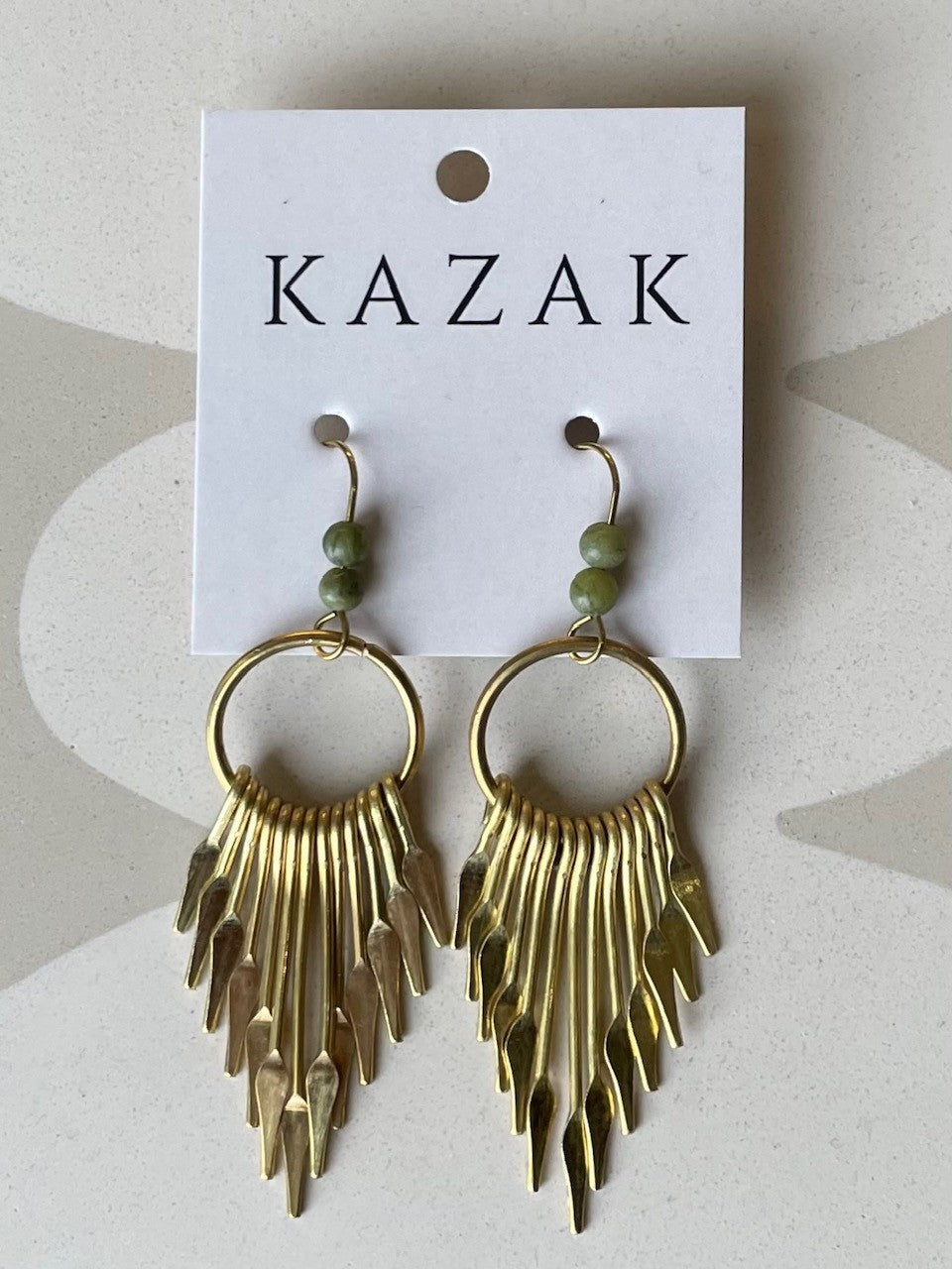 Boucles d'oreilles Arrow Vert - Kazak -