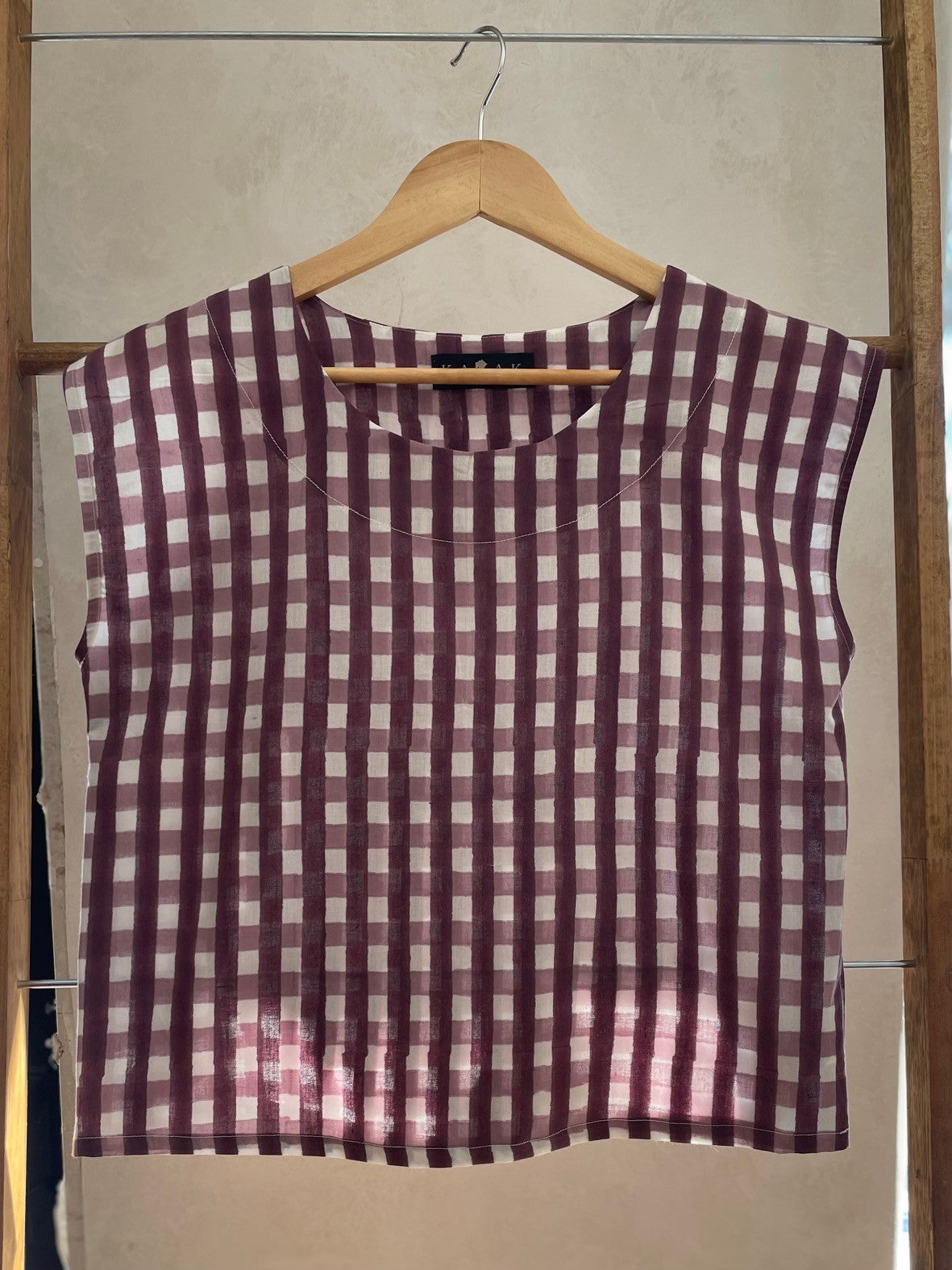 Top Sandrigo - Vichy Aubergine -