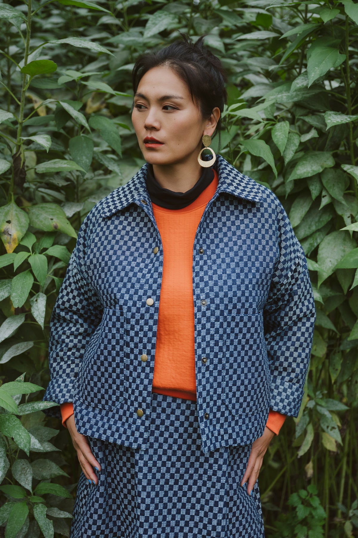 Jupe Berberis -carreaux Indigo