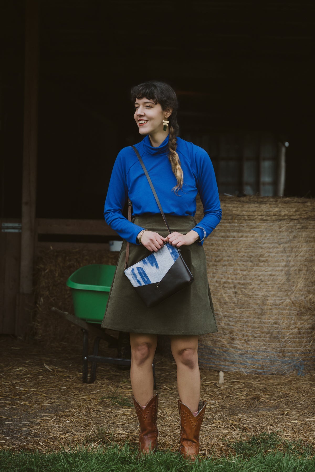 Col roulé raglan ORIS - Cobalt