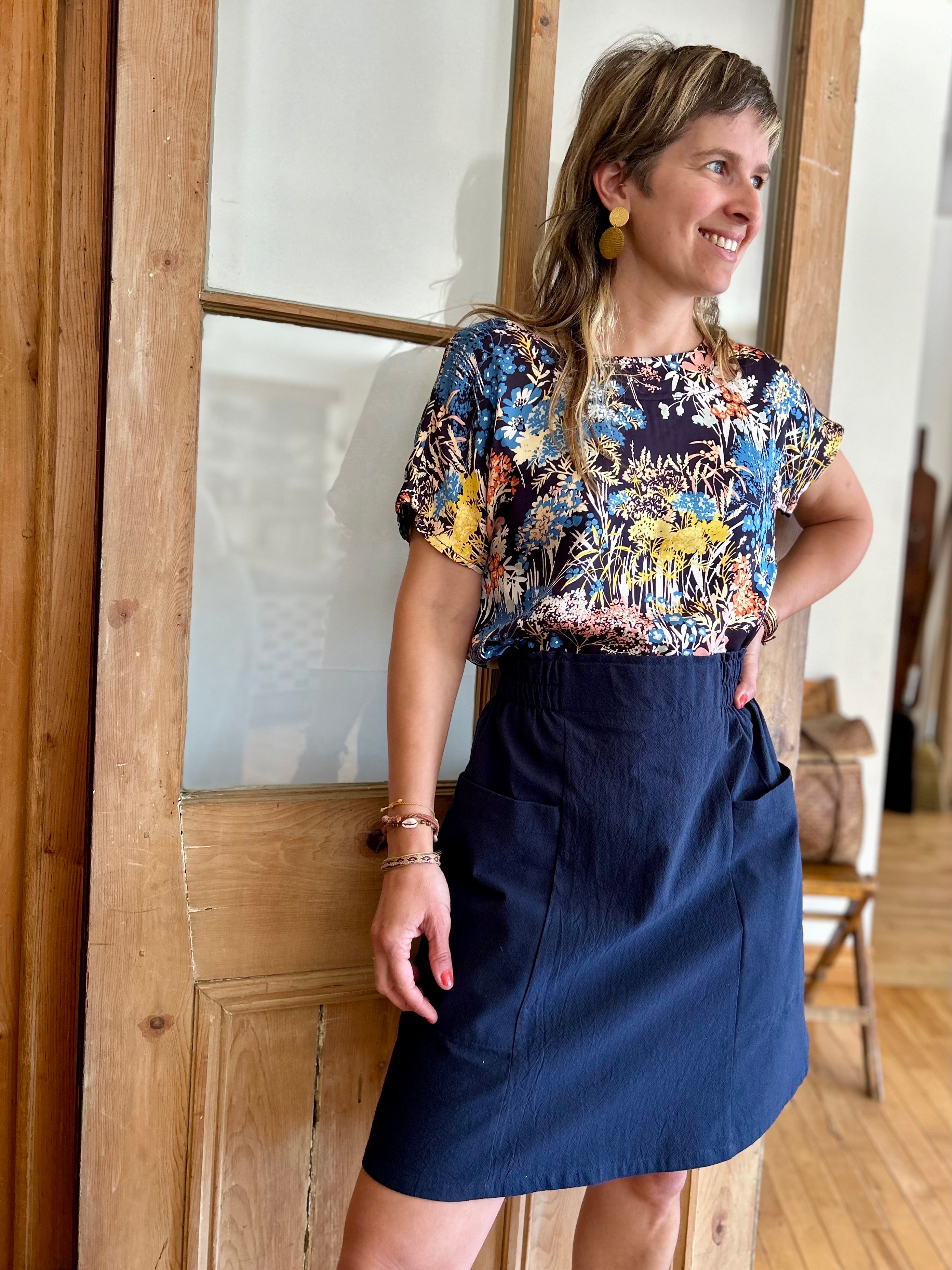 Jupe Vicenze - Navy Coton -