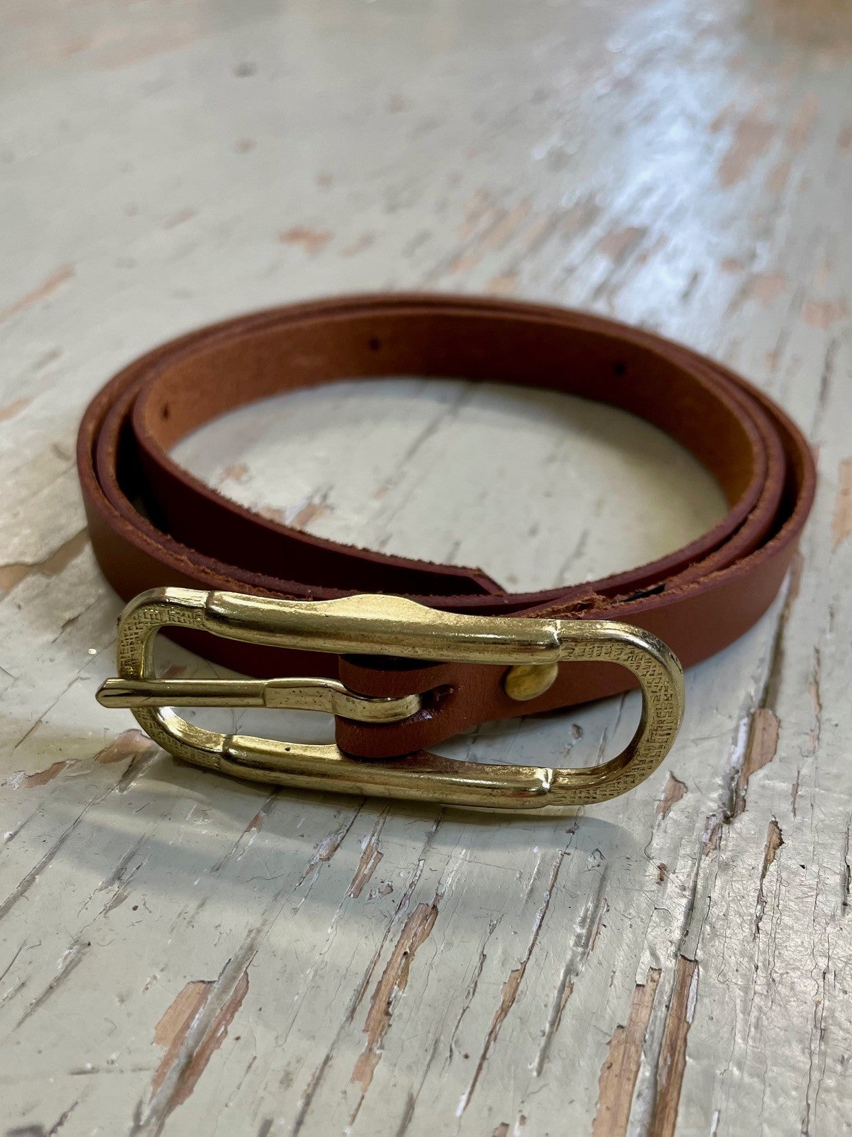 Ceinture Uno Caramel 1/2" en cuir de tannage végétal - KAZAK -