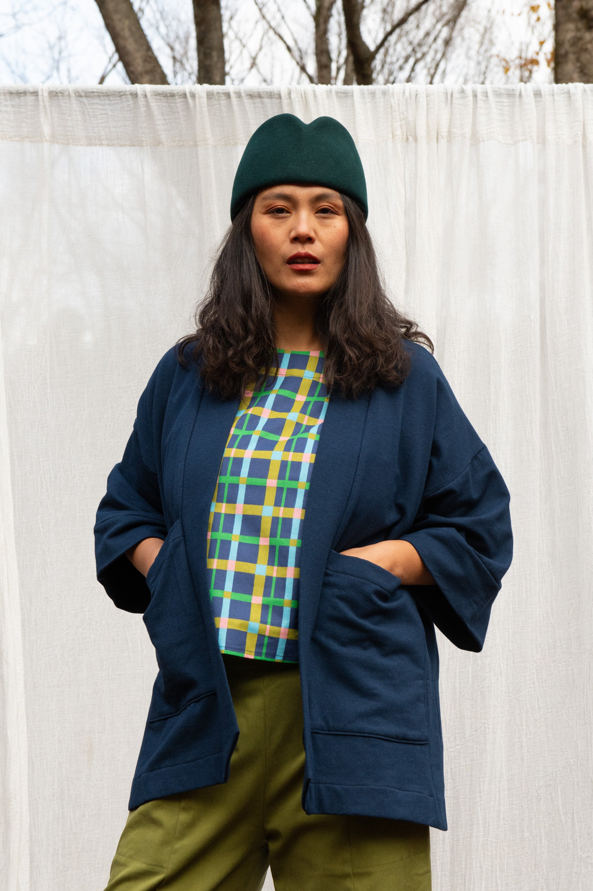 Veste Kimono CYDONIA MARINE -bambou & coton OEKOTEX