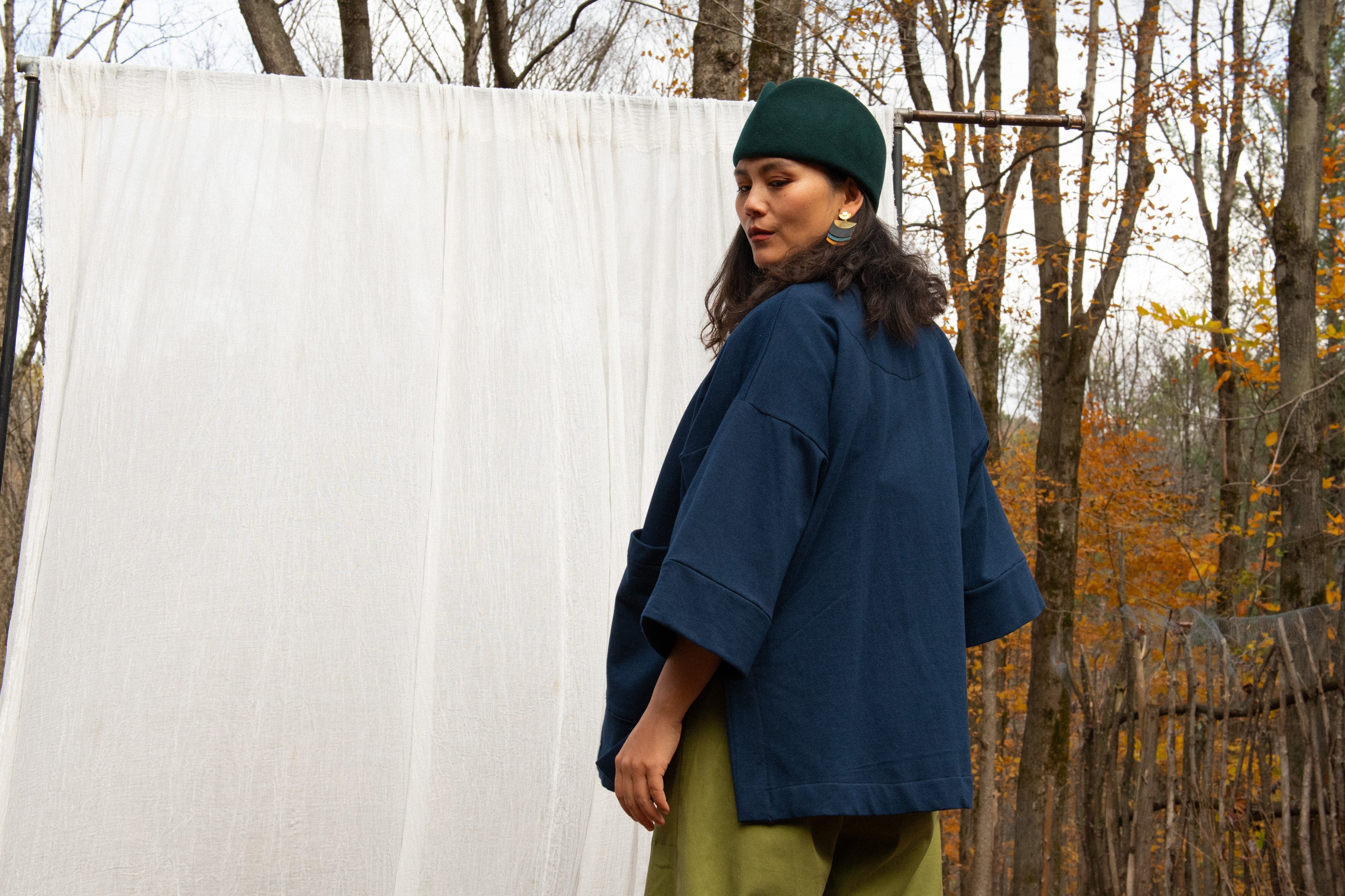 Veste Kimono CYDONIA MARINE -bambou & coton OEKOTEX