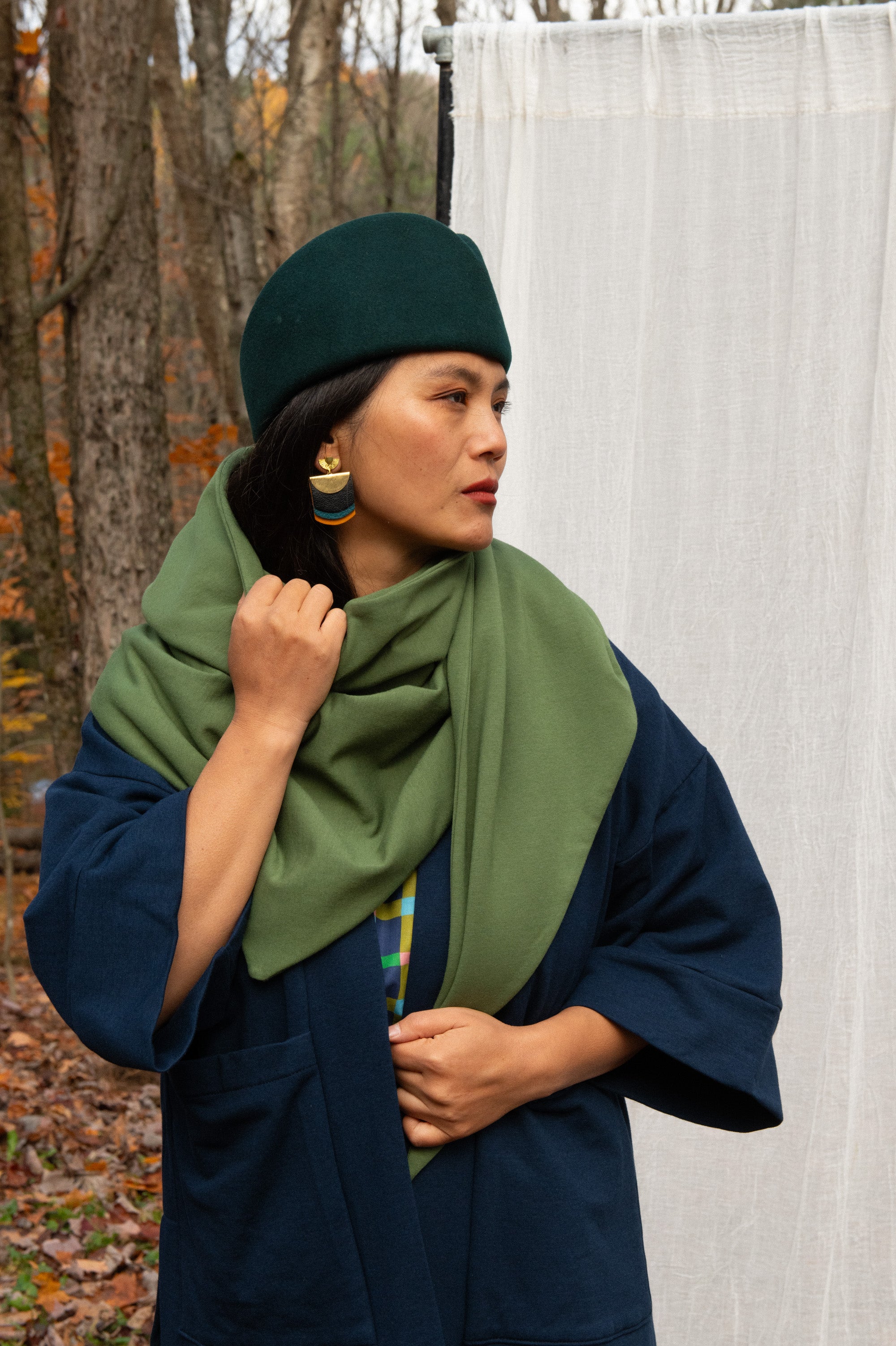 Veste Kimono CYDONIA MARINE -bambou & coton OEKOTEX