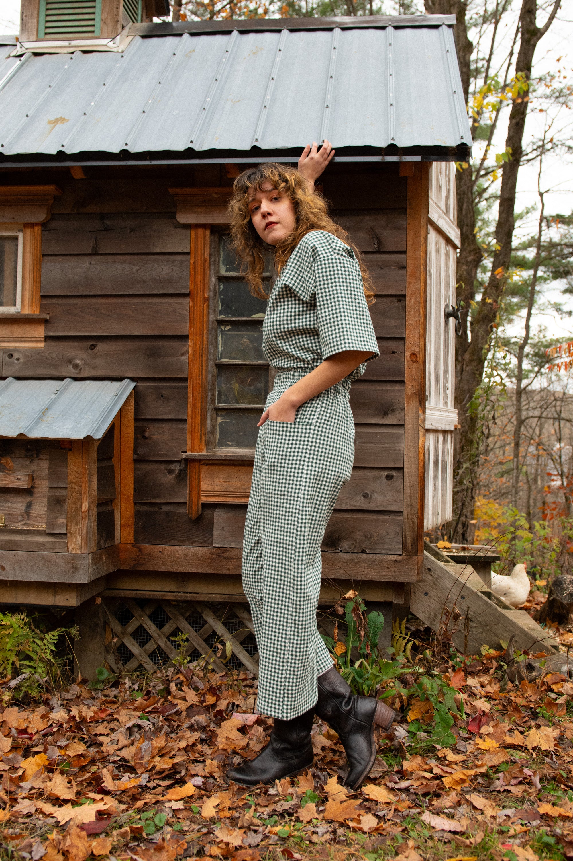 Top Abélia - Vichy forêt  100 % coton biologique