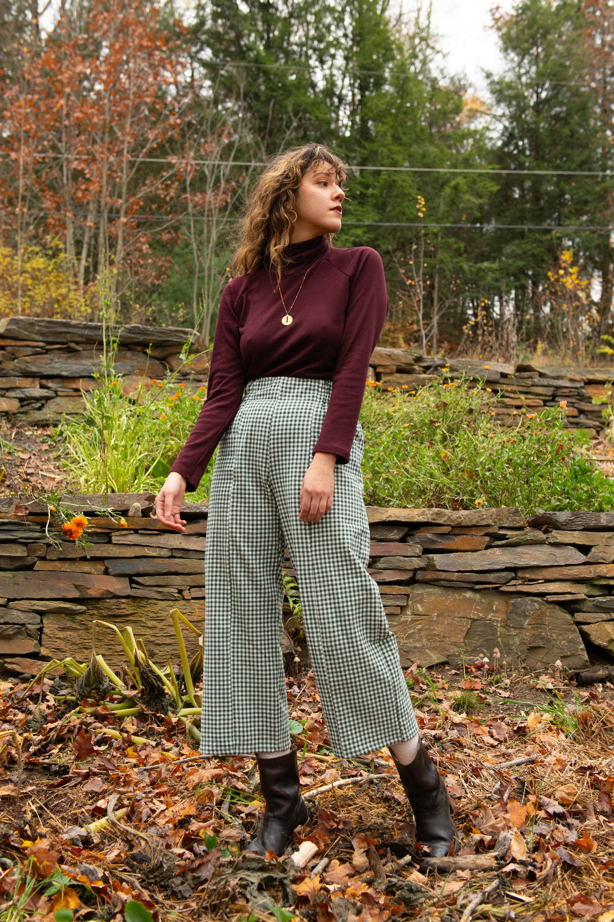 Pantalon Oléa Vichy forêt -Coton biologique