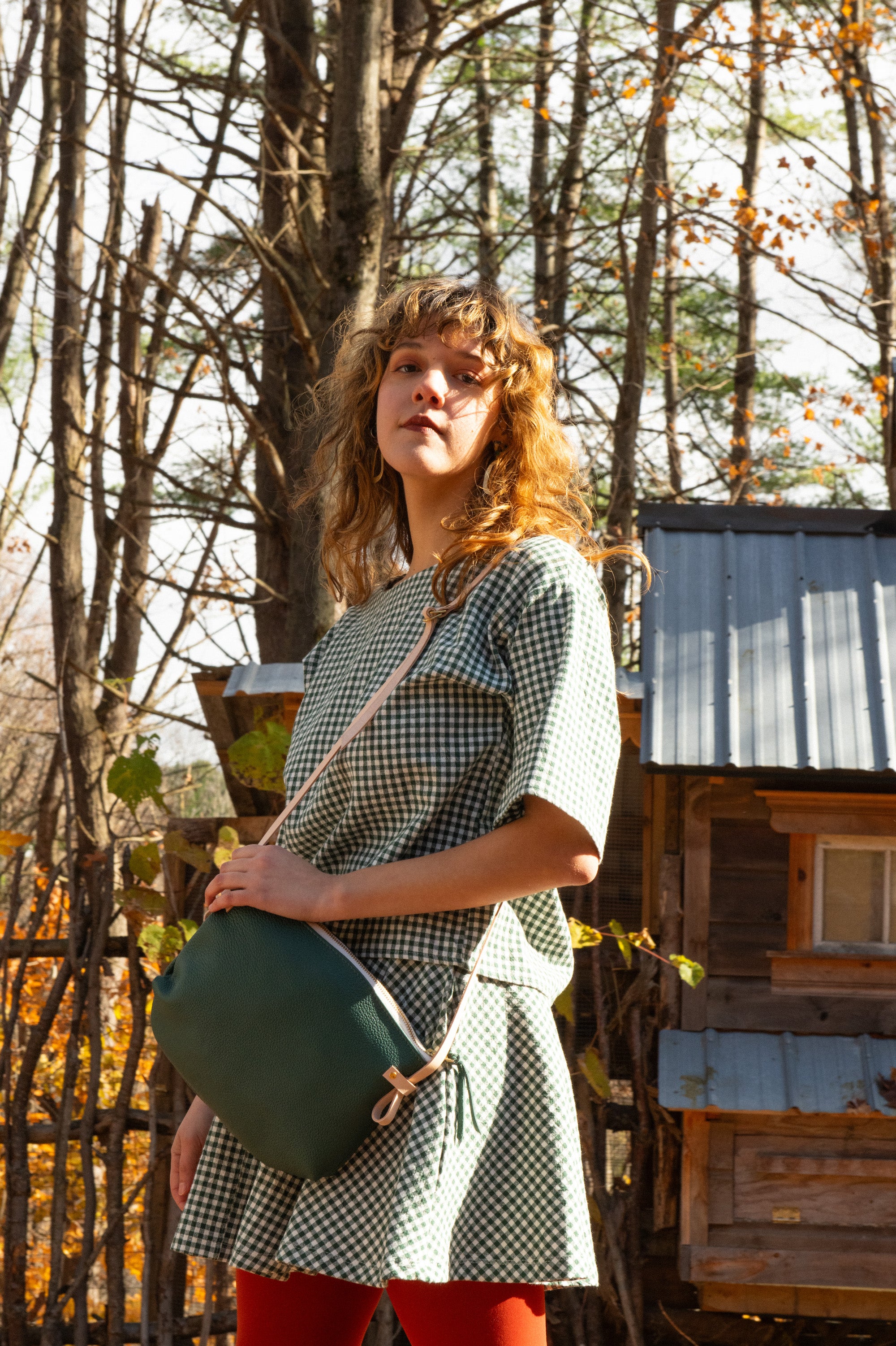 Top Abélia - Vichy forêt  100 % coton biologique