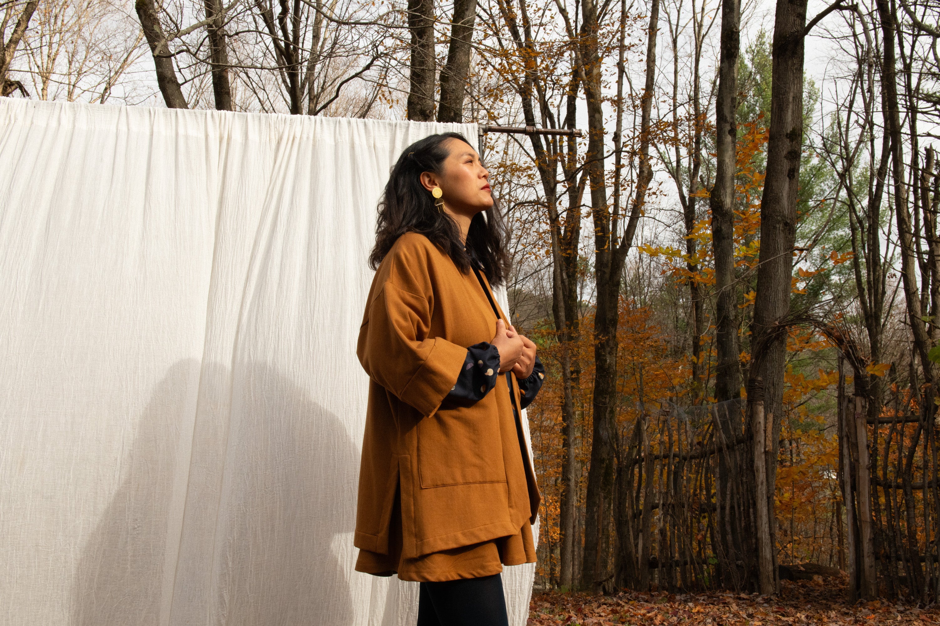 Veste Kimono CYDONIA TECK -bambou & coton OEKOTEX