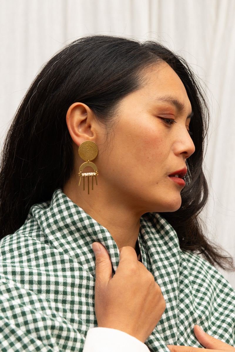 Foulard triangle Vichy forêt