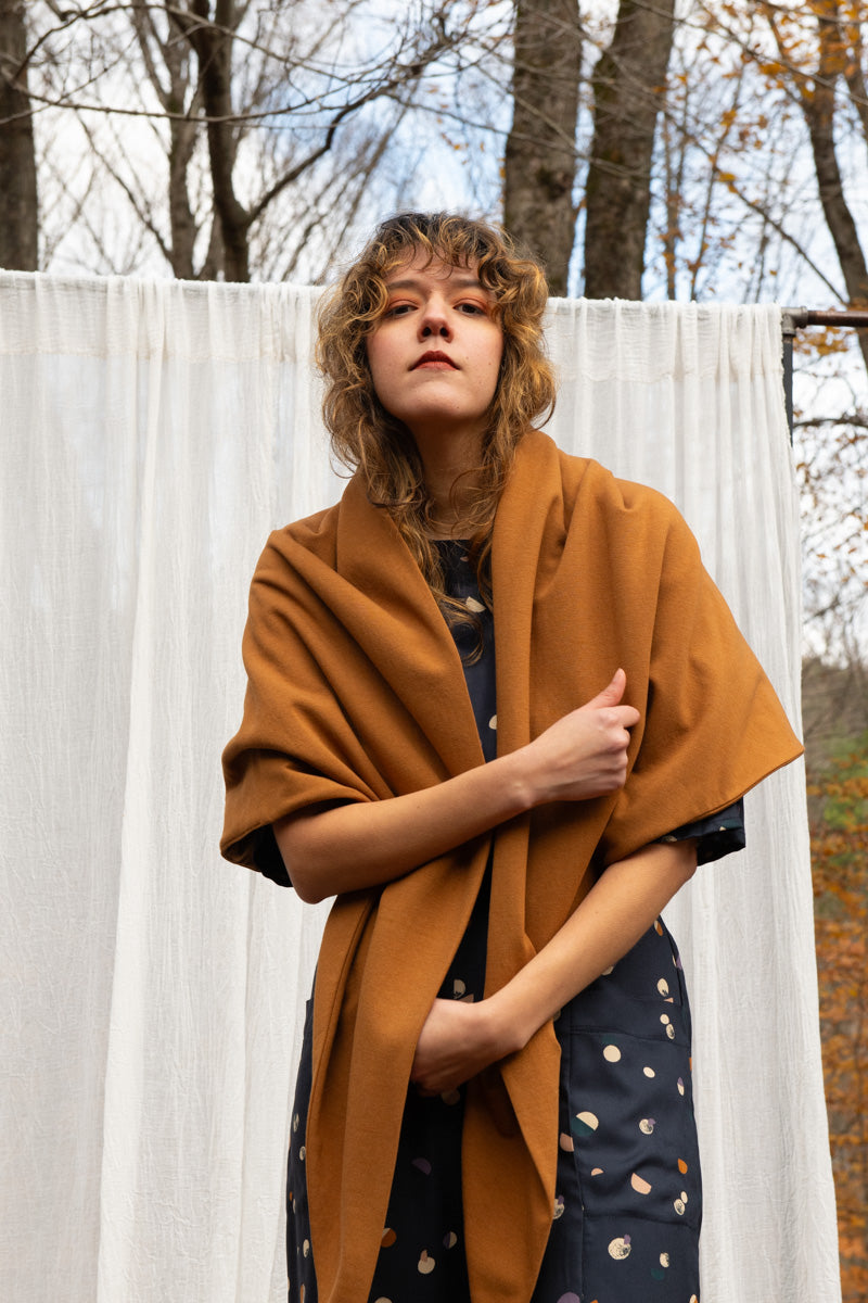 Foulard triangle Teck en bambou et coton bio