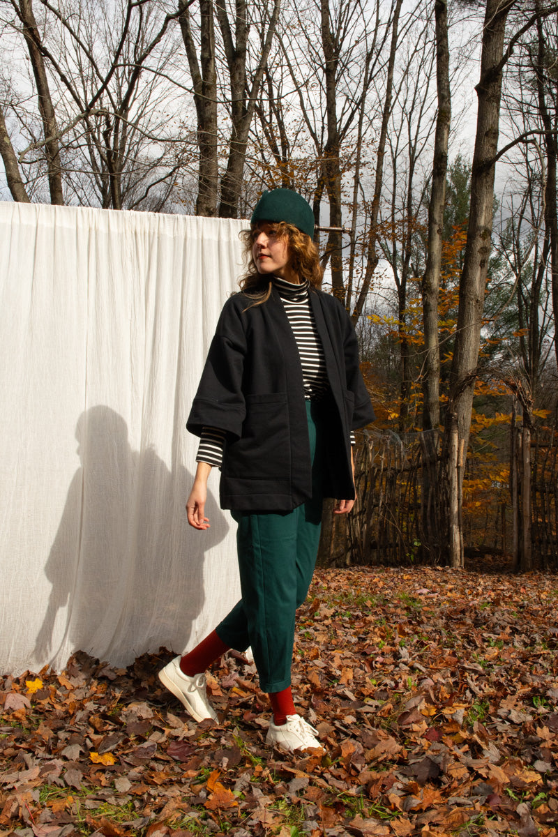 Veste Kimono CYDONIA NOIR - bambou et coton bio