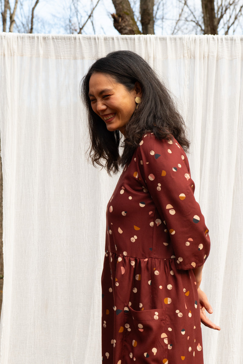 Robe Persea - Lunes Bordeaux Viscose Oekotex -