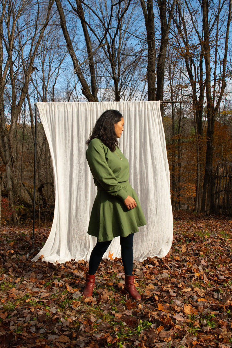 Crewneck MARILOU OLIVE-bambou et coton OEKOTEX