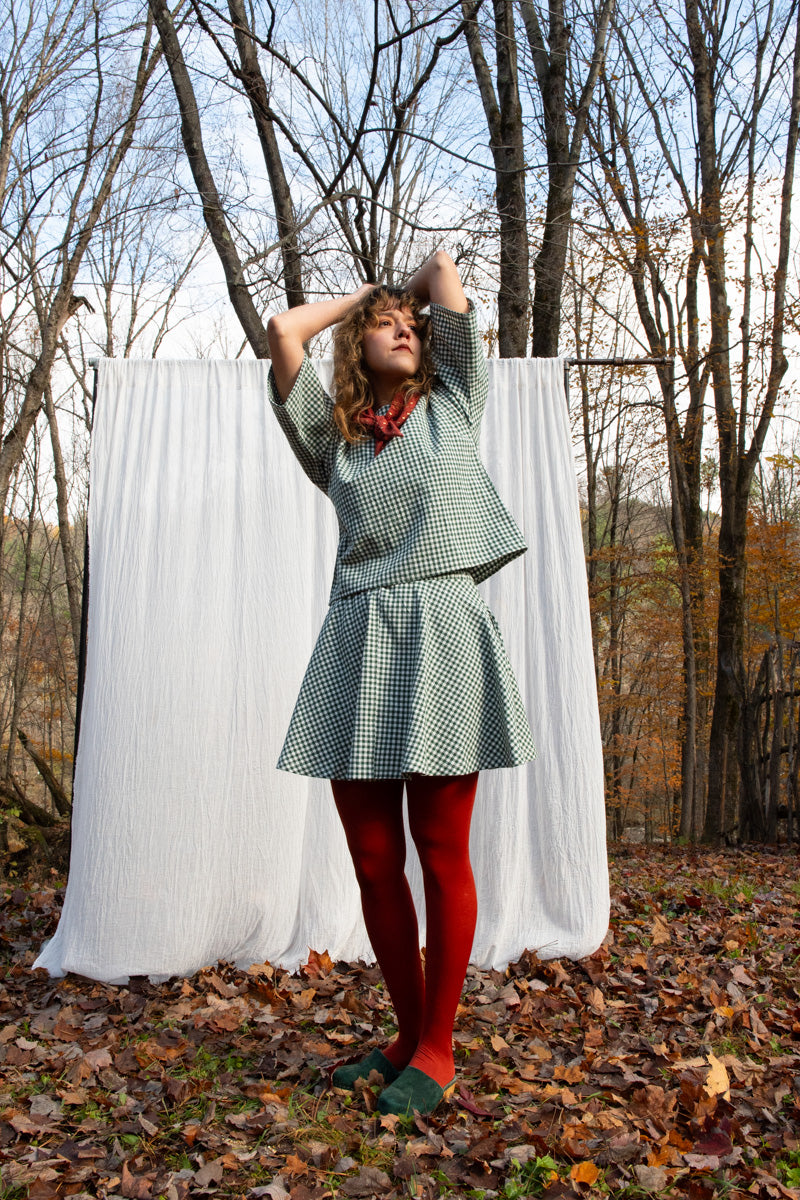 Jupe JUNIPER VIchy forêt-coton biologique