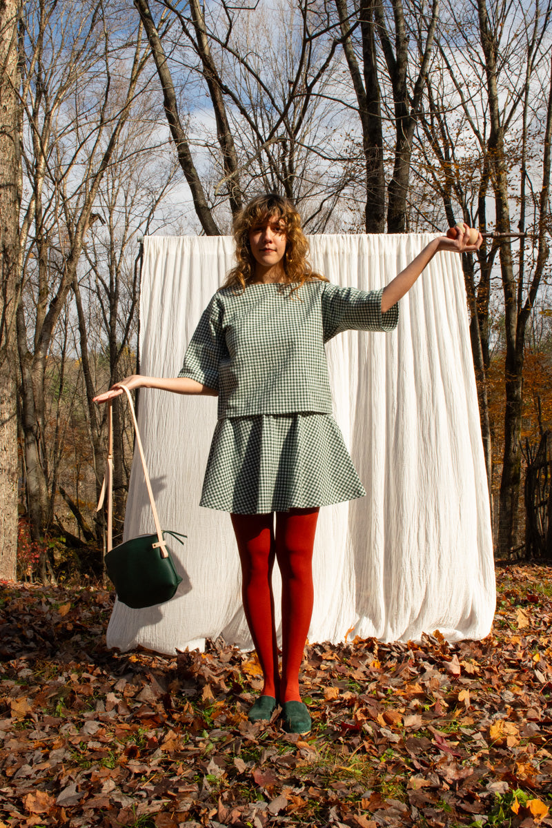 Jupe JUNIPER VIchy forêt-coton biologique