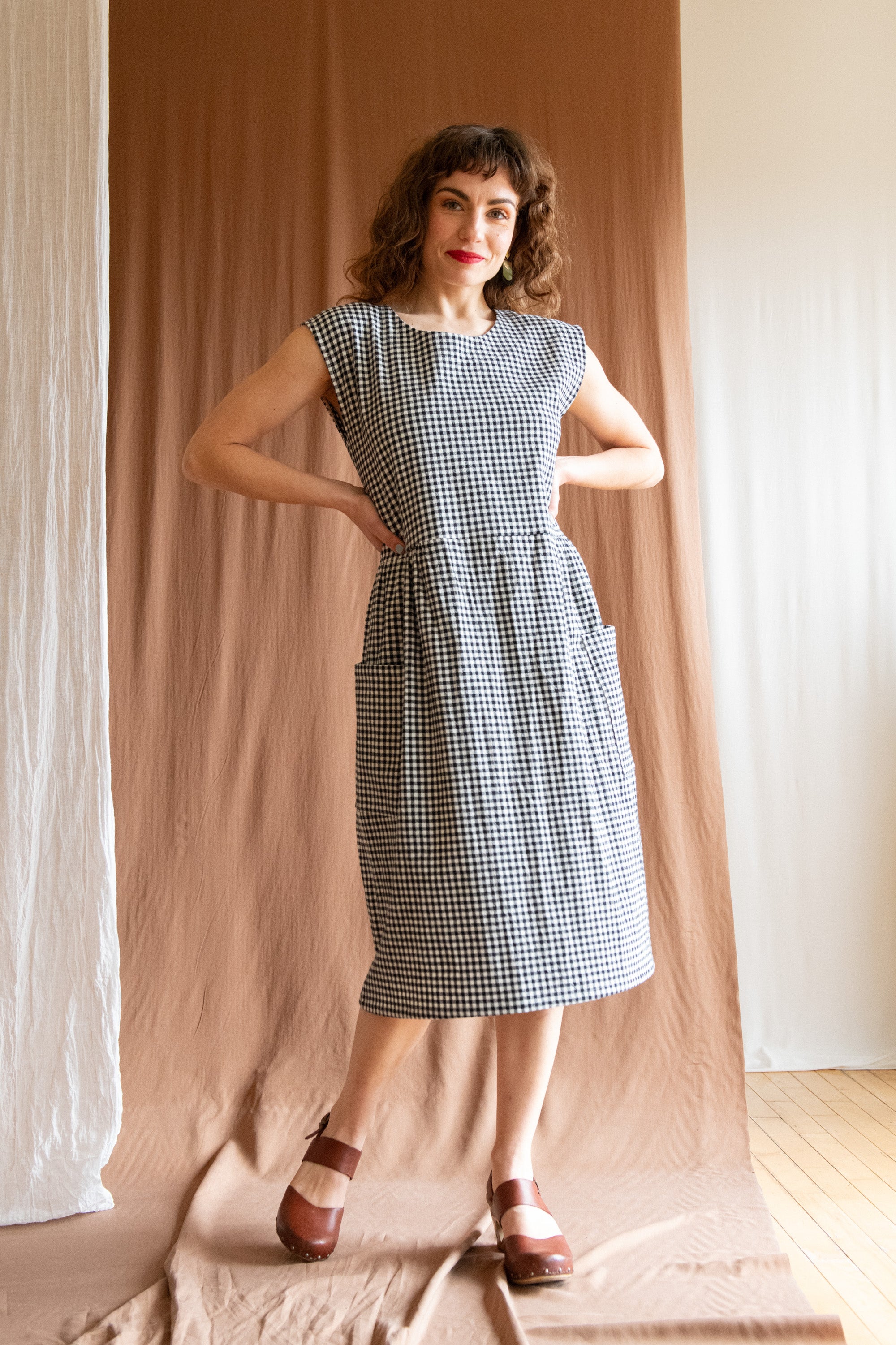 Robe Avellino - Vichy Noir & Blanc coton bio