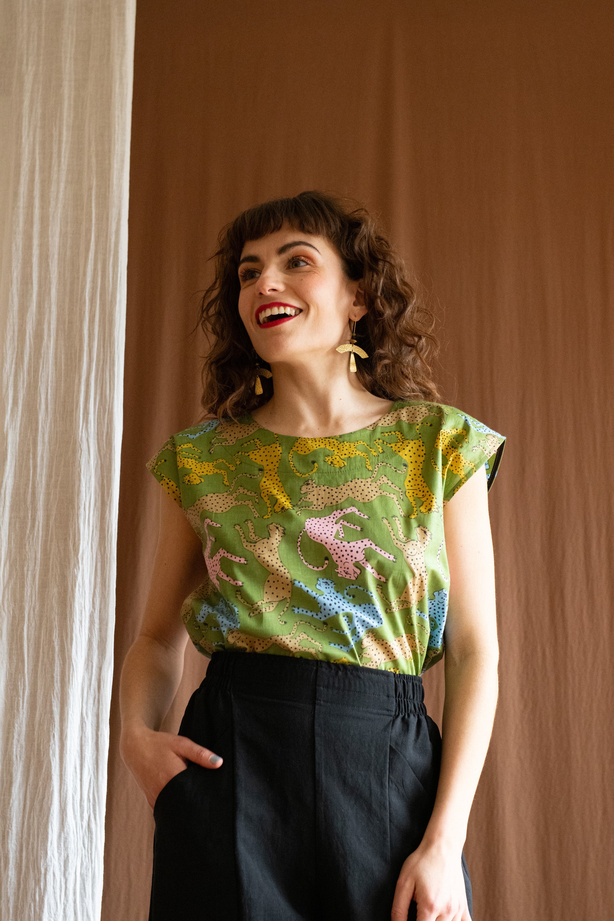 Top Sandrigo - Guépards estampé à la main -