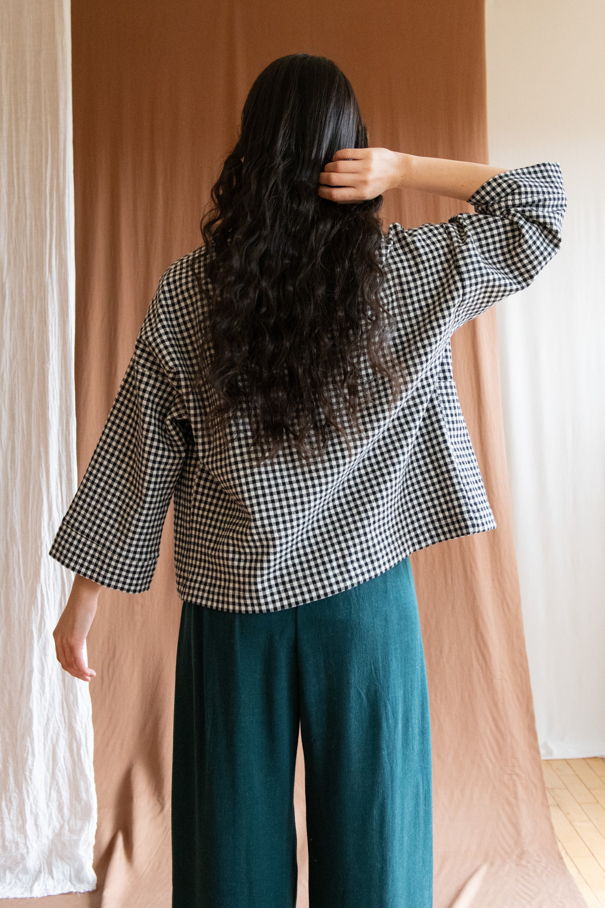 Veste Pisa - Vichy Gingham Noir & Blanc 100% coton bio