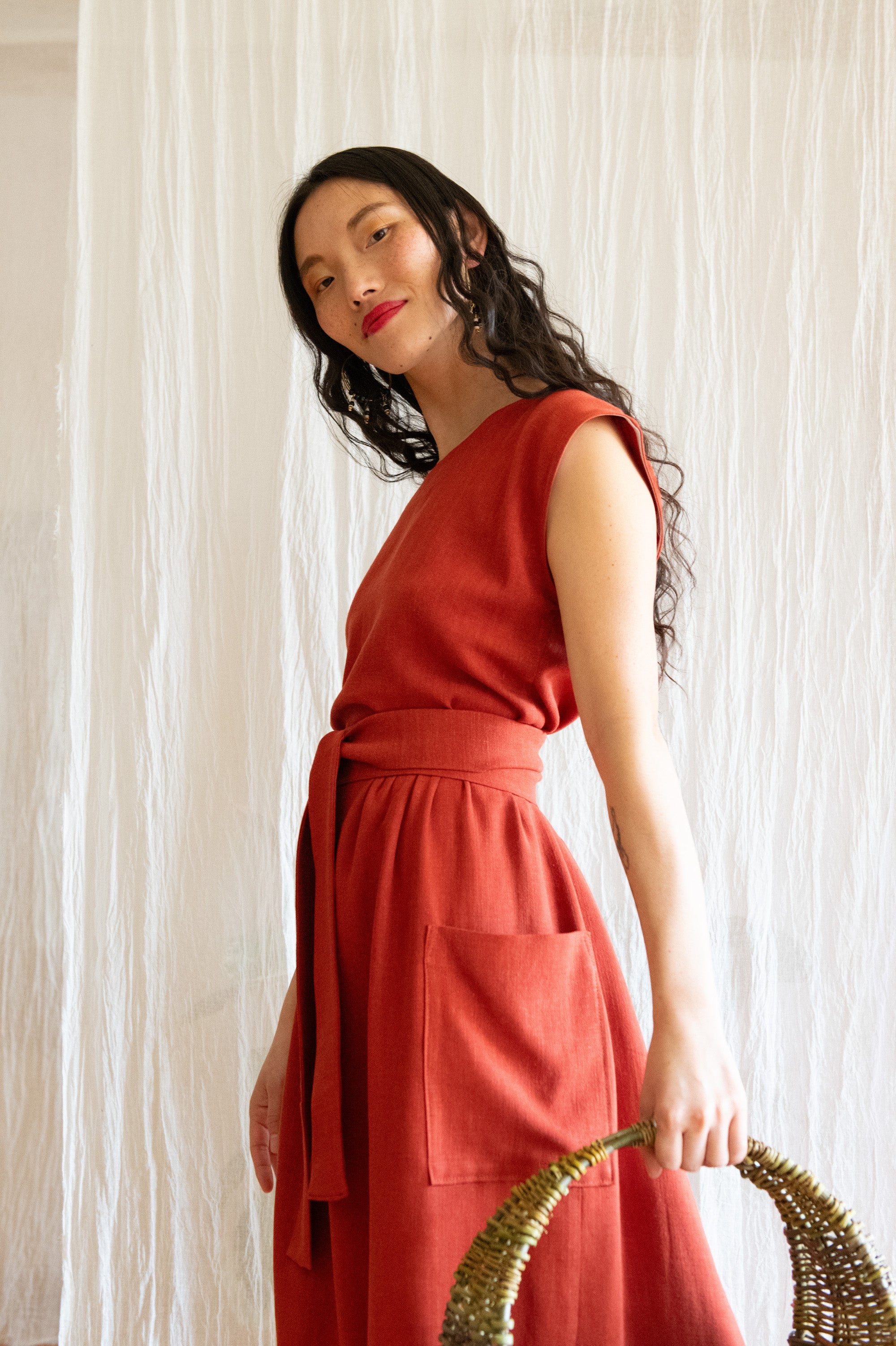 Robe Avellino -lin et viscose Cayenne