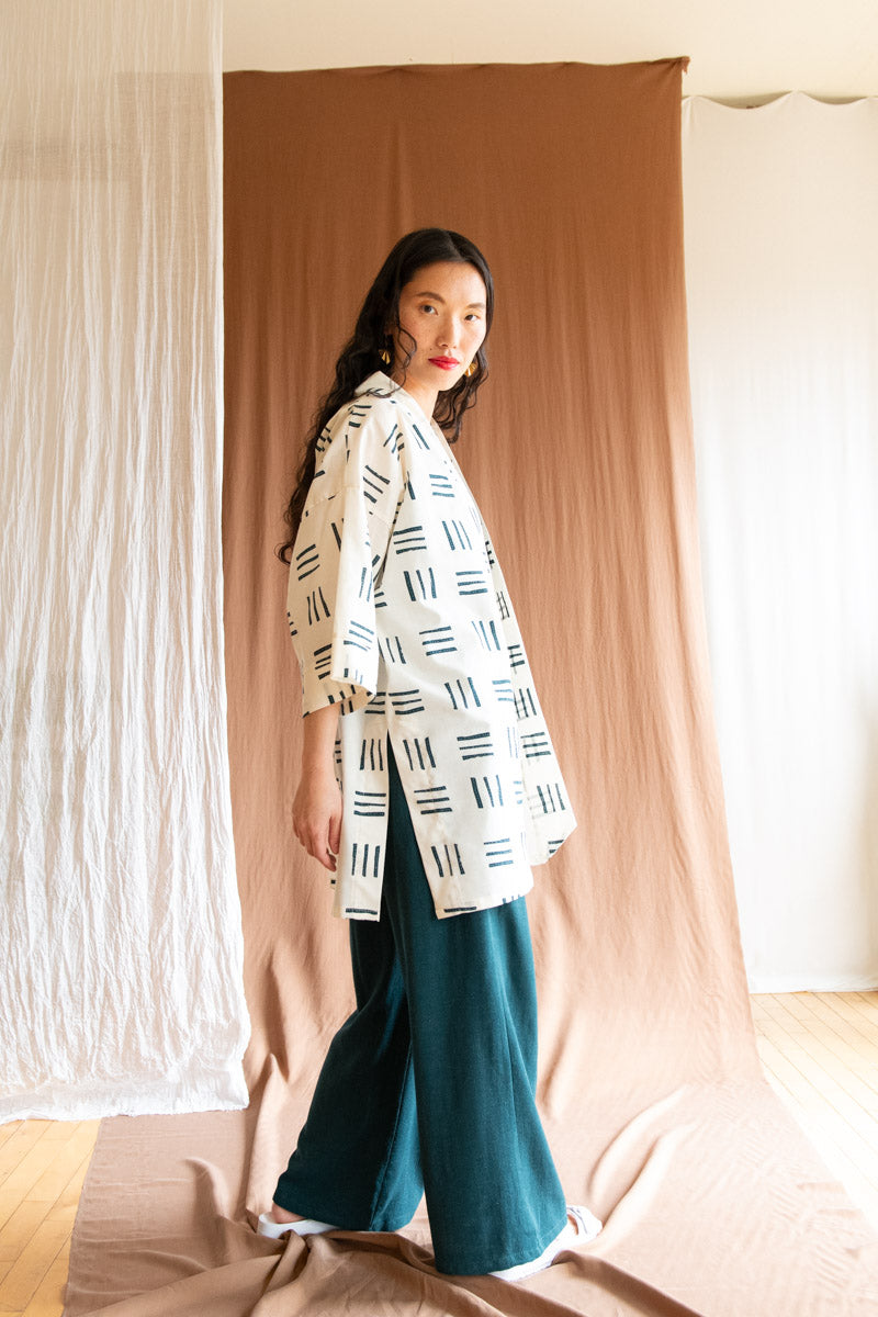 Veste Mirano - Traits crème coton 100 % bio -