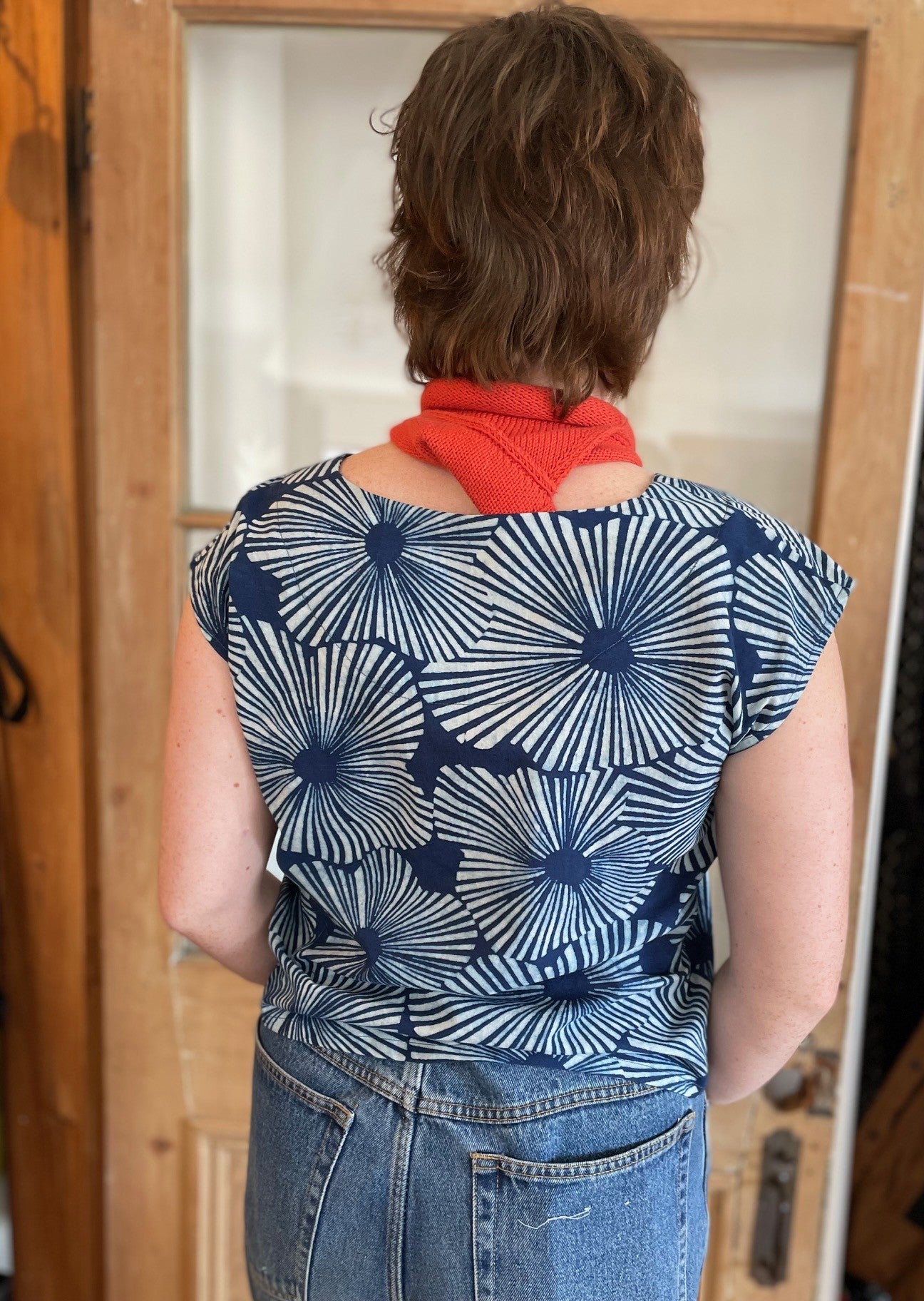 Top Sandrigo - Fleurs indigos -