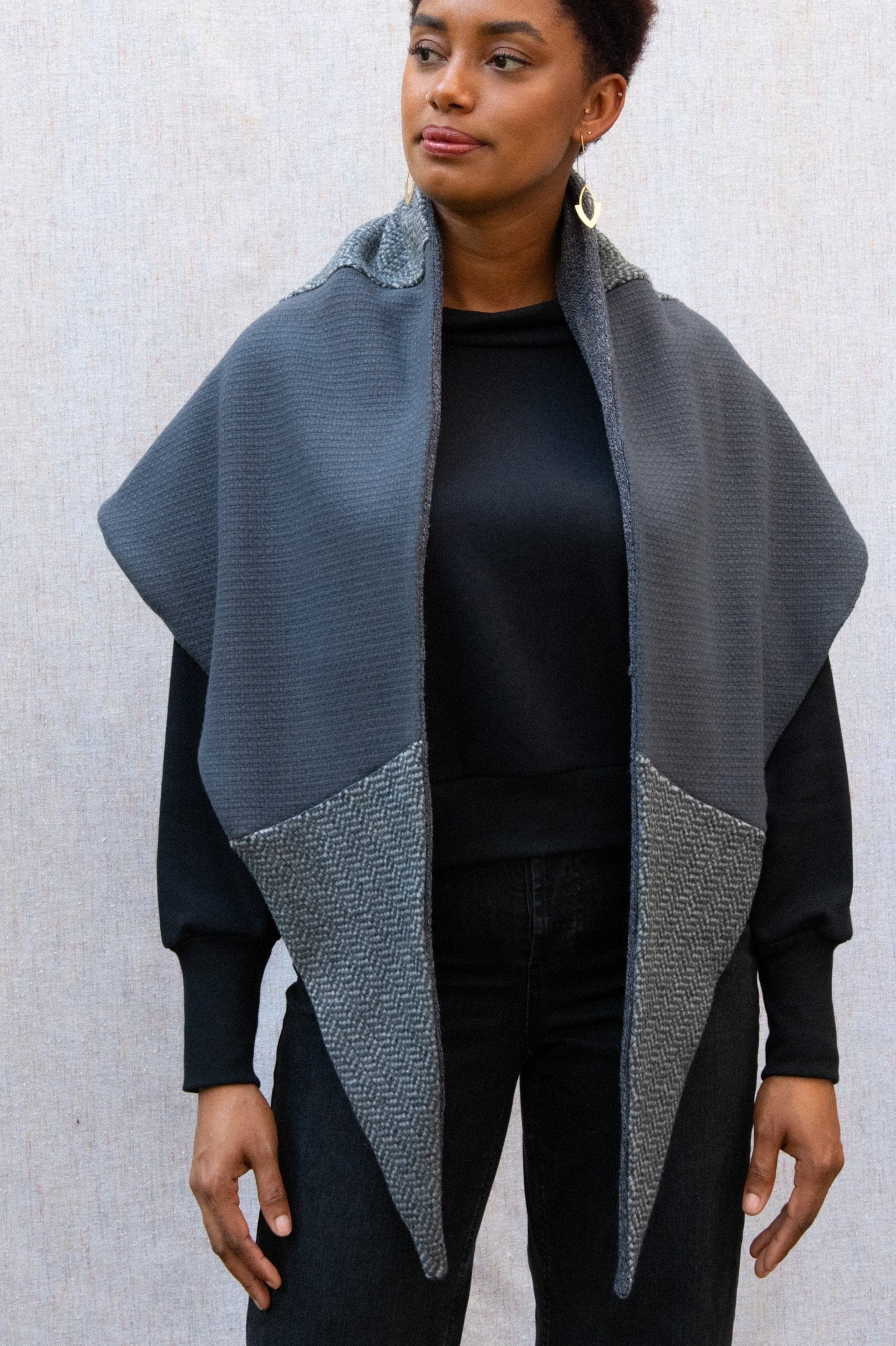 Foulard Jane Chevron gris