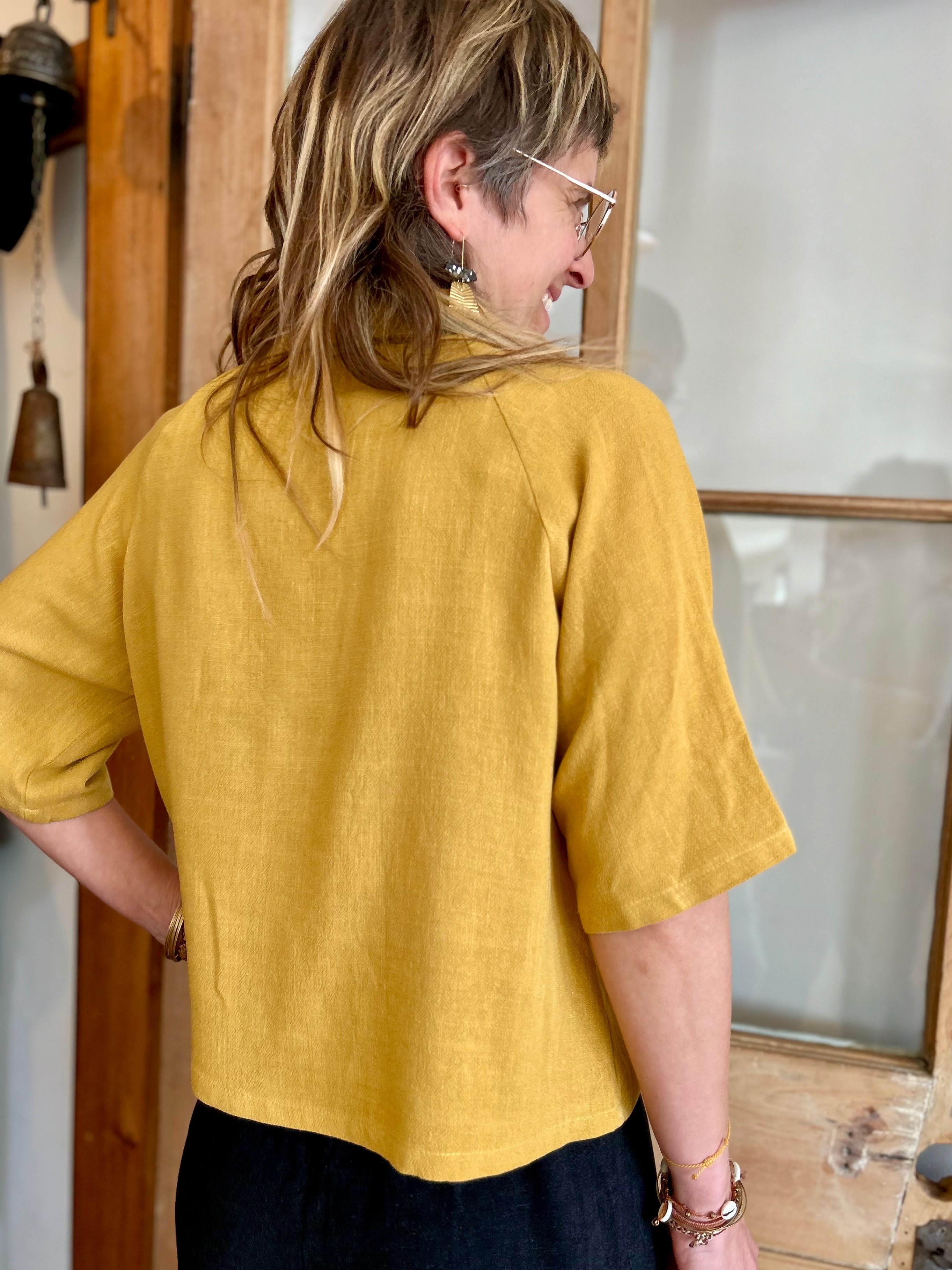 Blouse Hosta Moutarde Rayonne & Lin