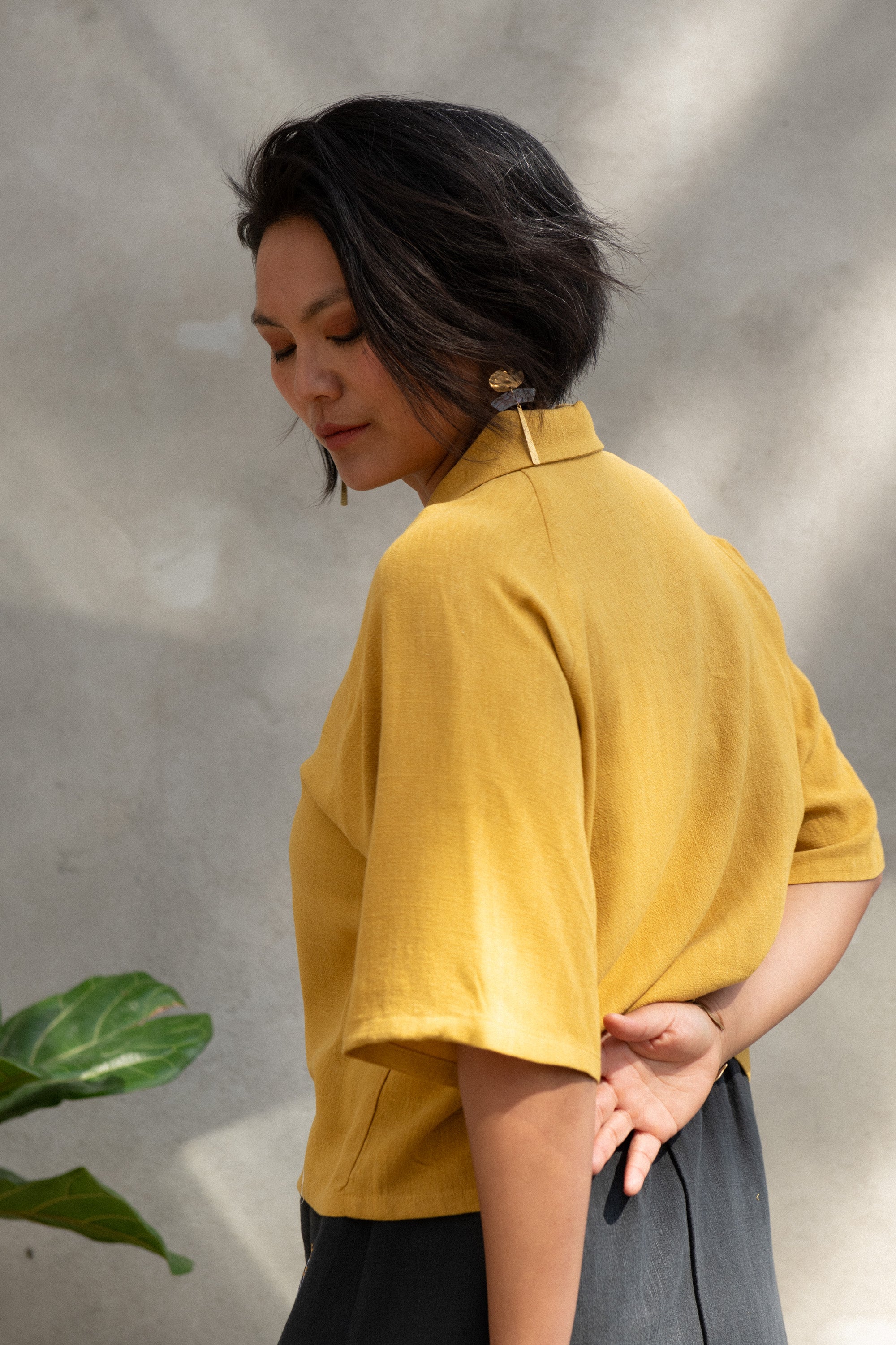 Blouse Hosta Moutarde Rayonne & Lin