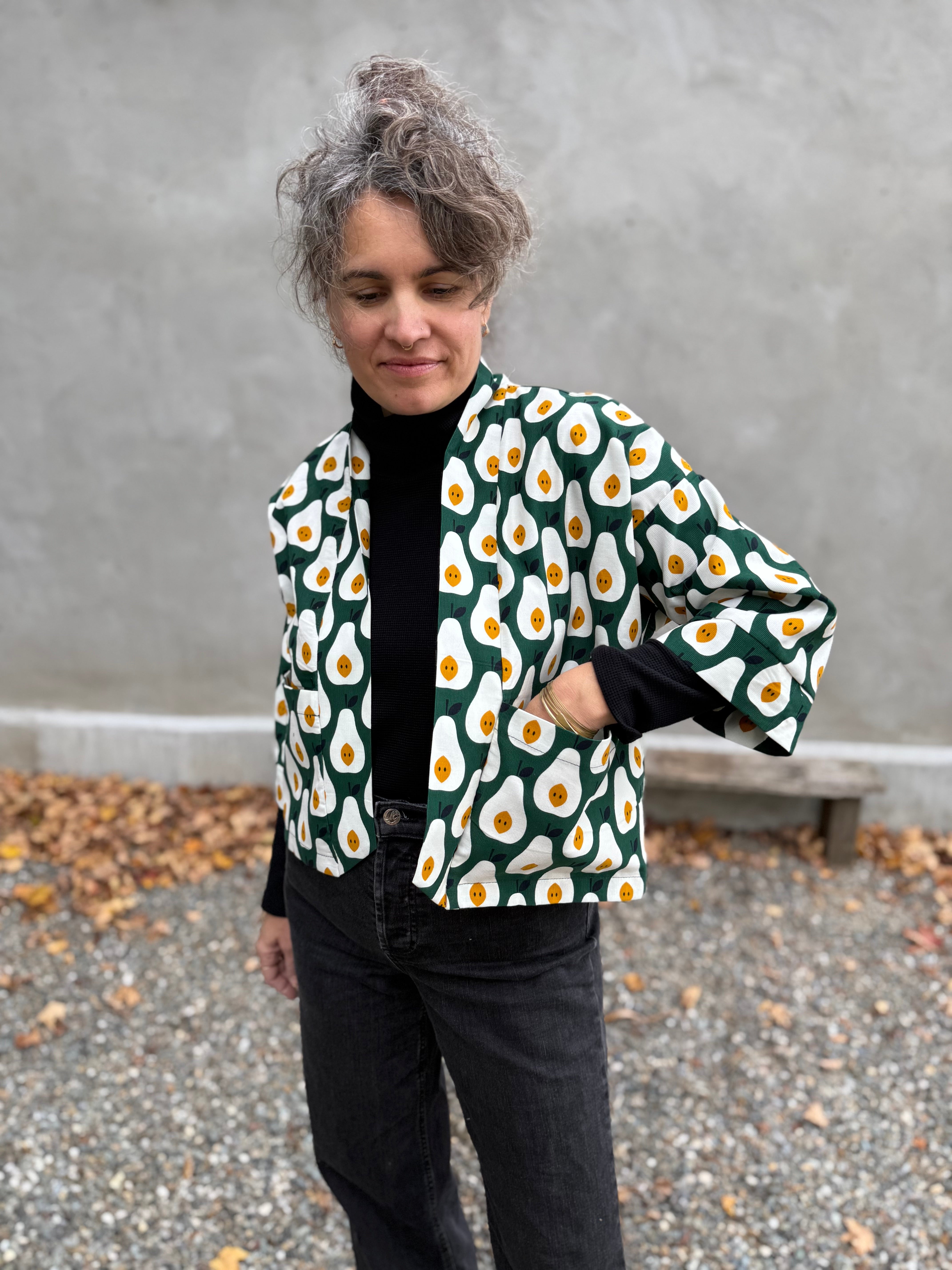 Veste Magnolia- Poires -corduroy fin biologique