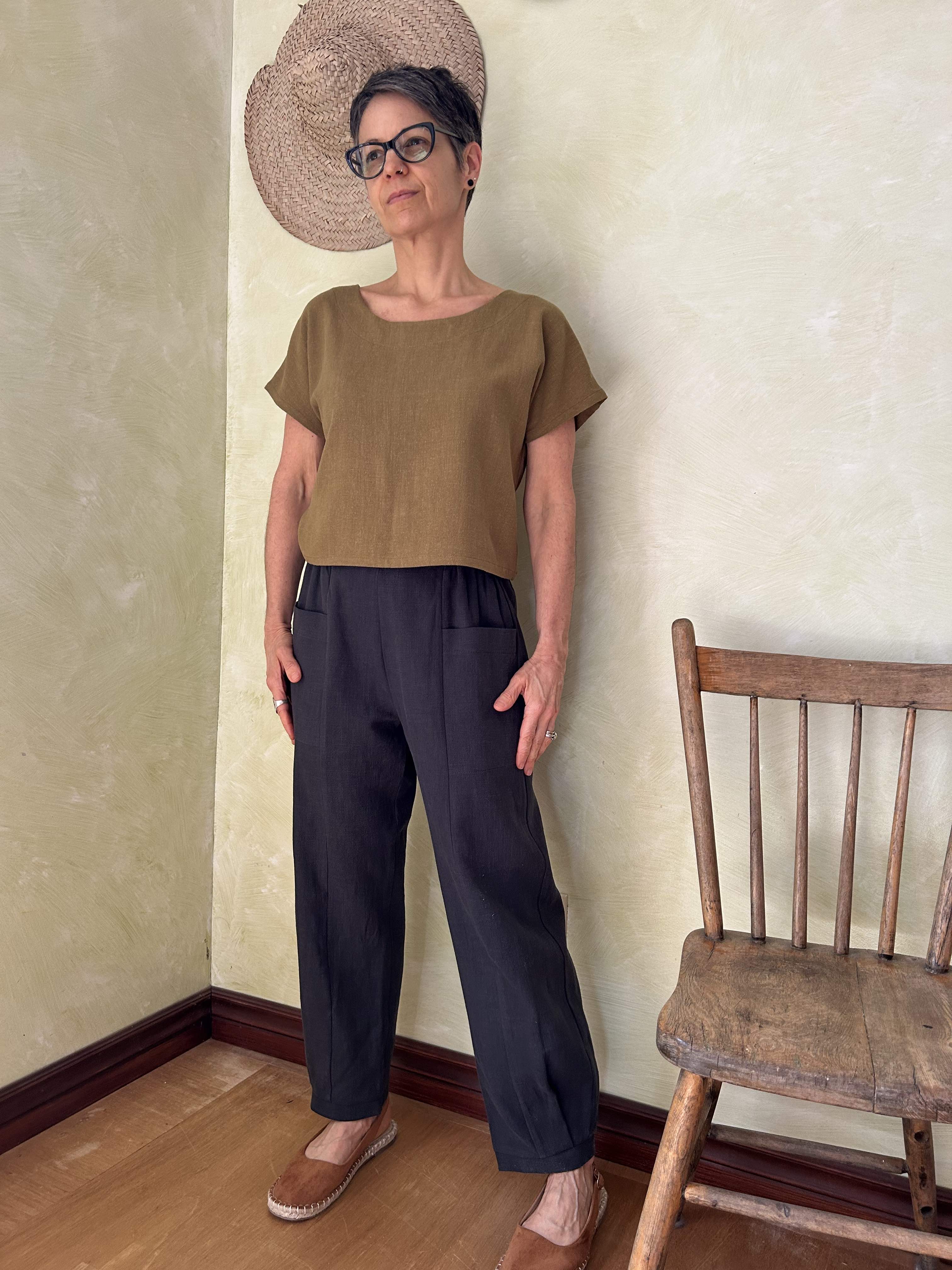 Pantalon baril OXALIS Charbon