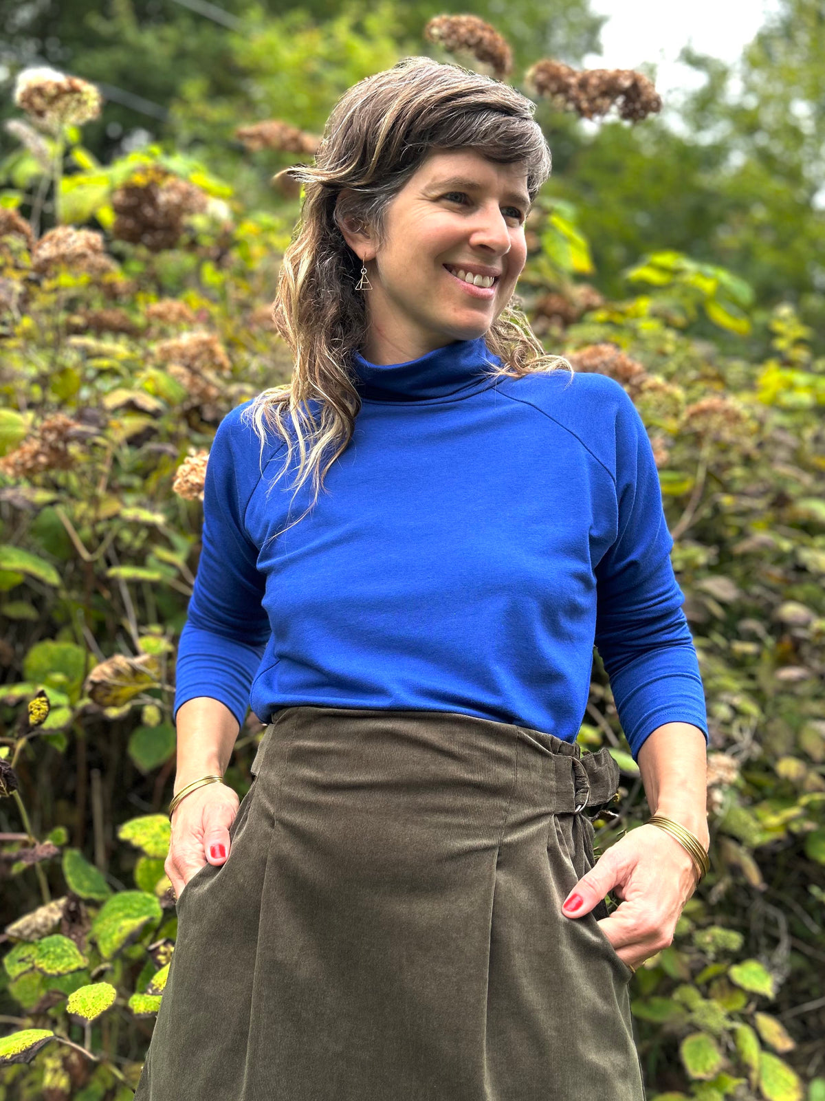 Col roulé raglan ORIS - Cobalt