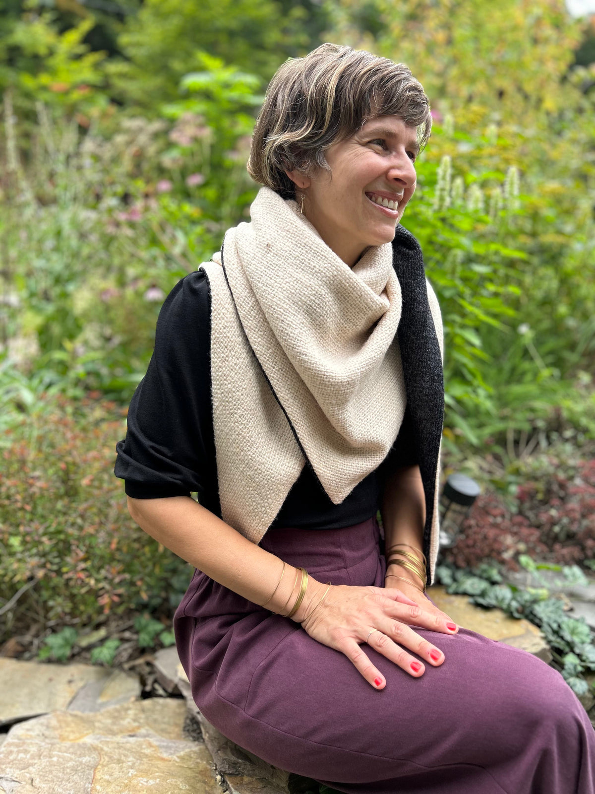 Foulard triangle crème