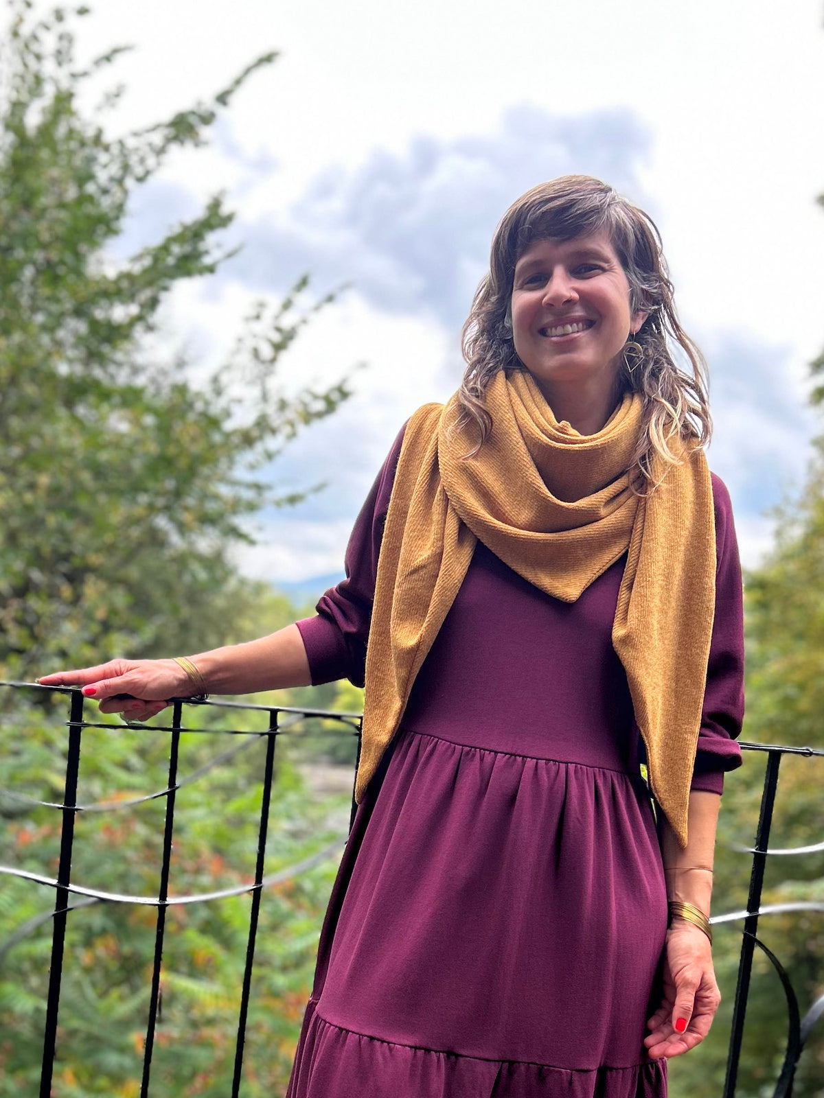 Foulard triangle Moutarde