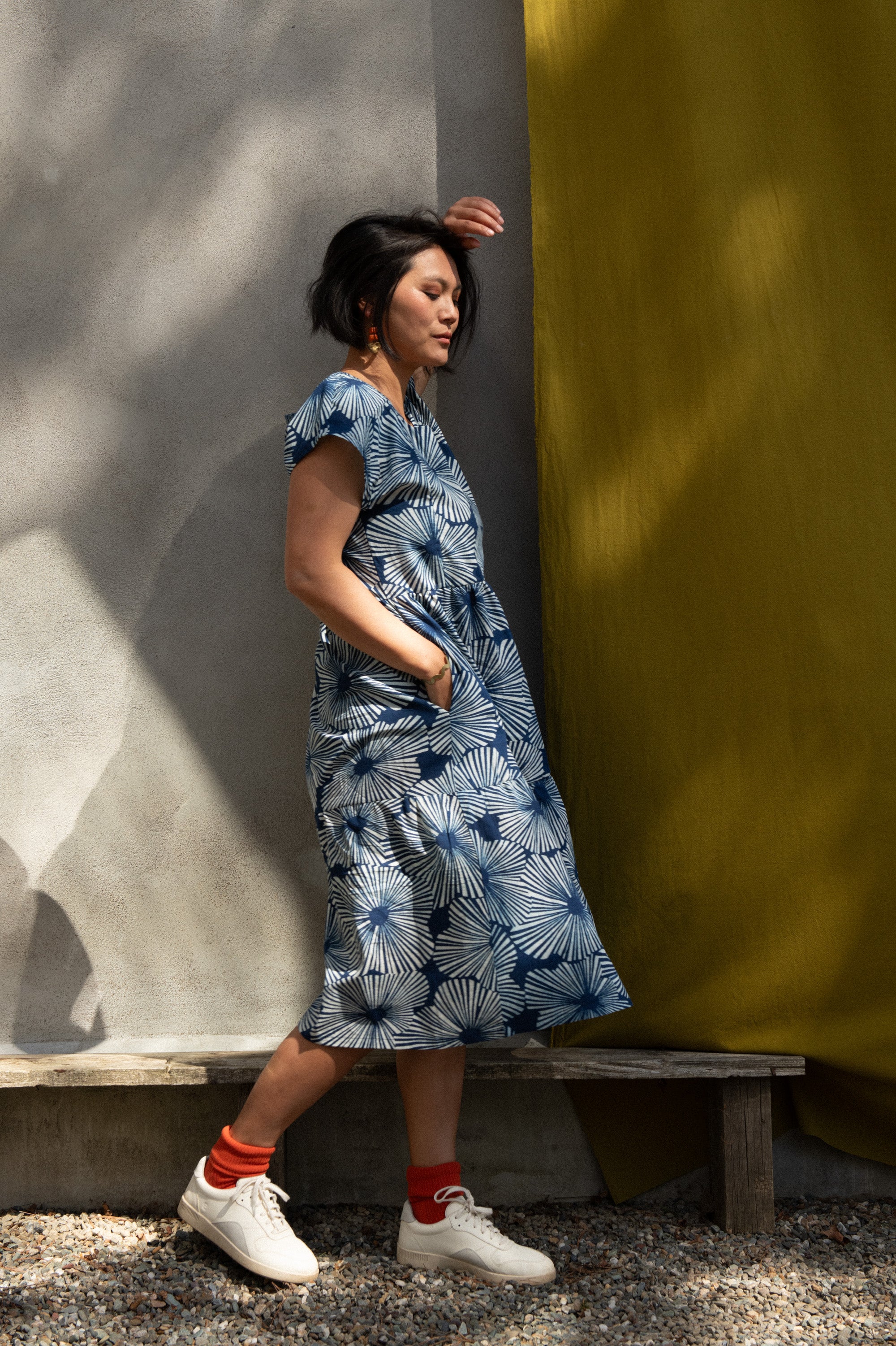 Robe Lavandula Fleurs indigo Coton