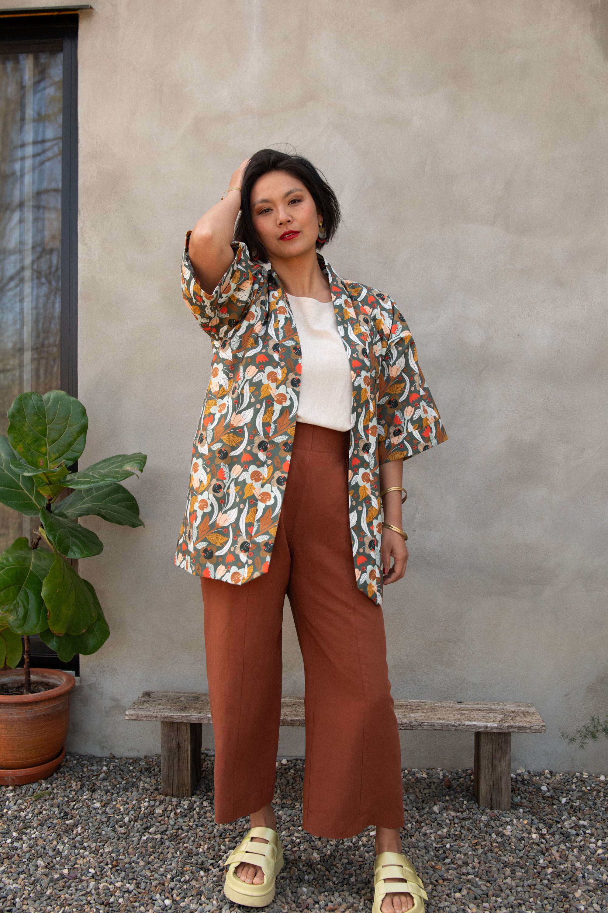 Pantalon Pétunia Terracotta Viscose Lin