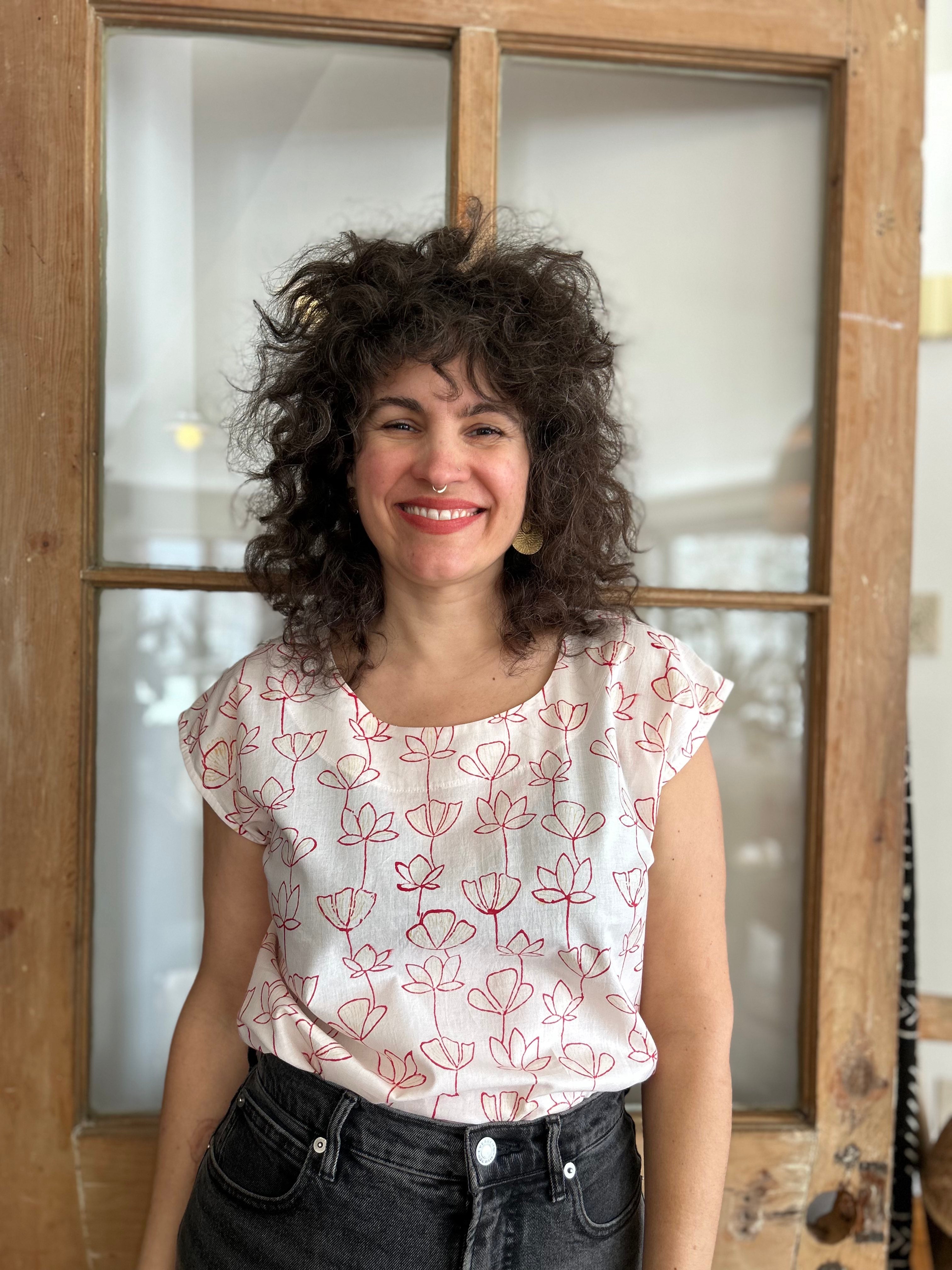 Top Sandrigo - Fleurs rouges -