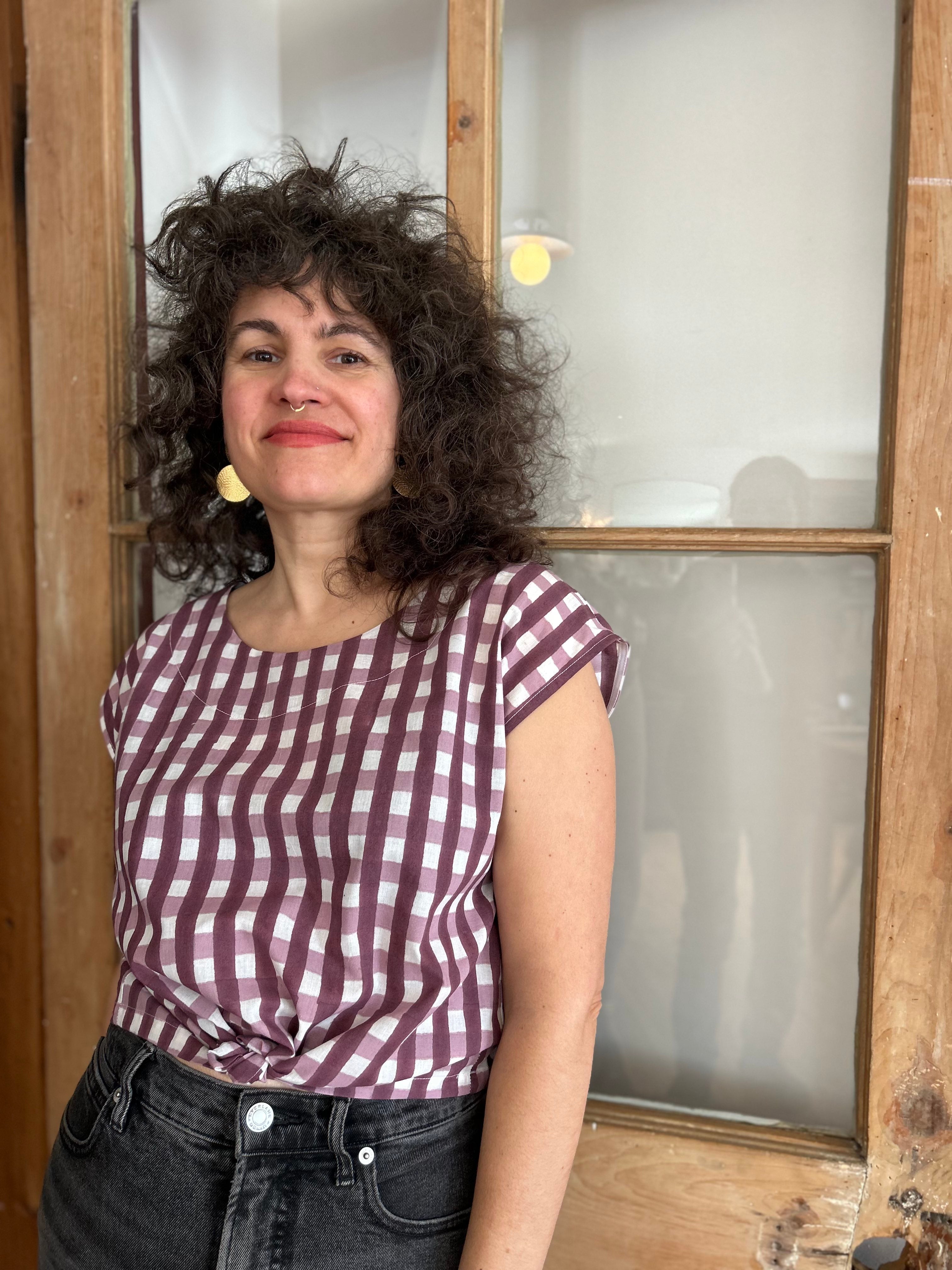 Top Sandrigo - Vichy Aubergine -