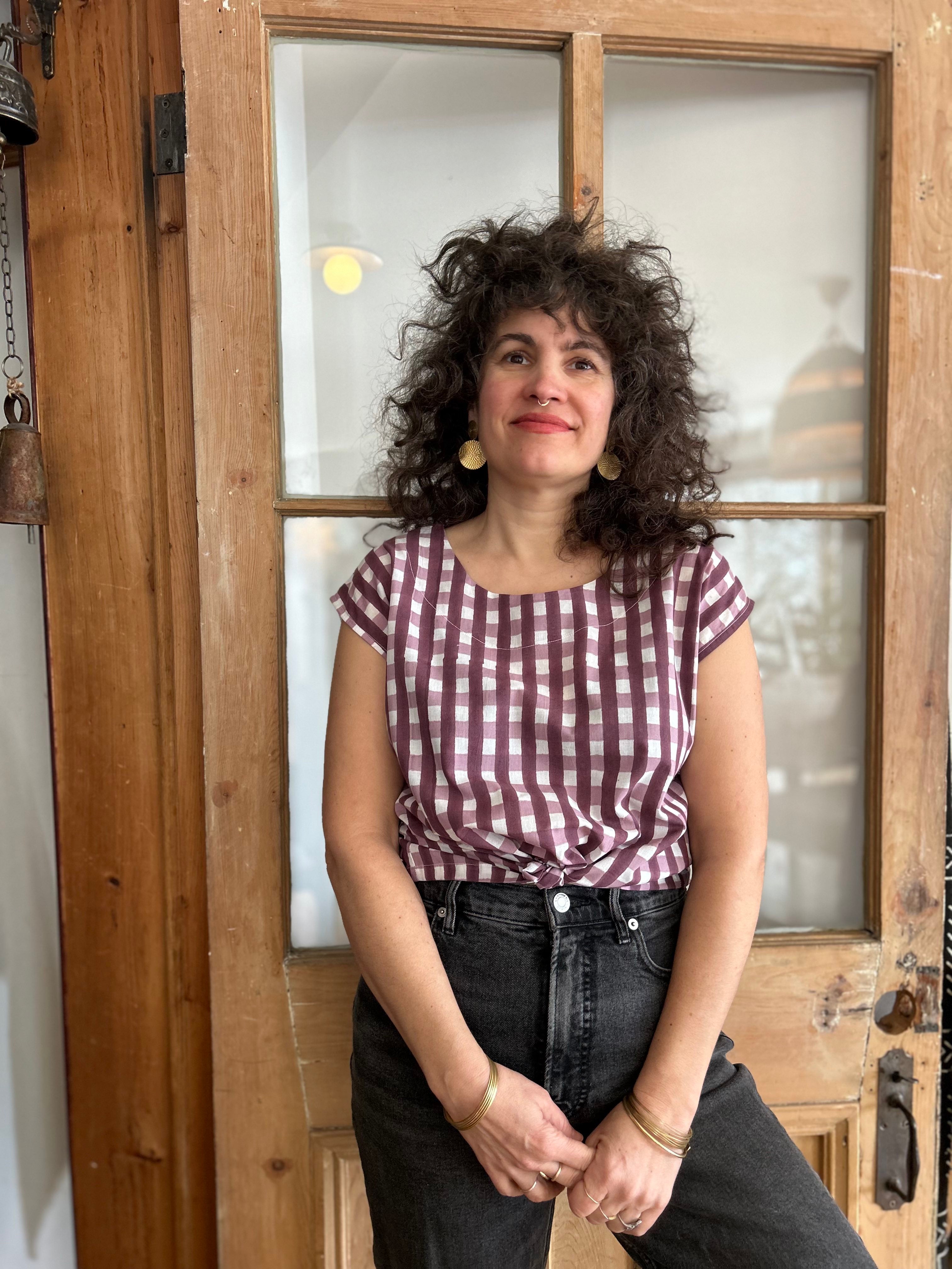 Top Sandrigo - Vichy Aubergine -