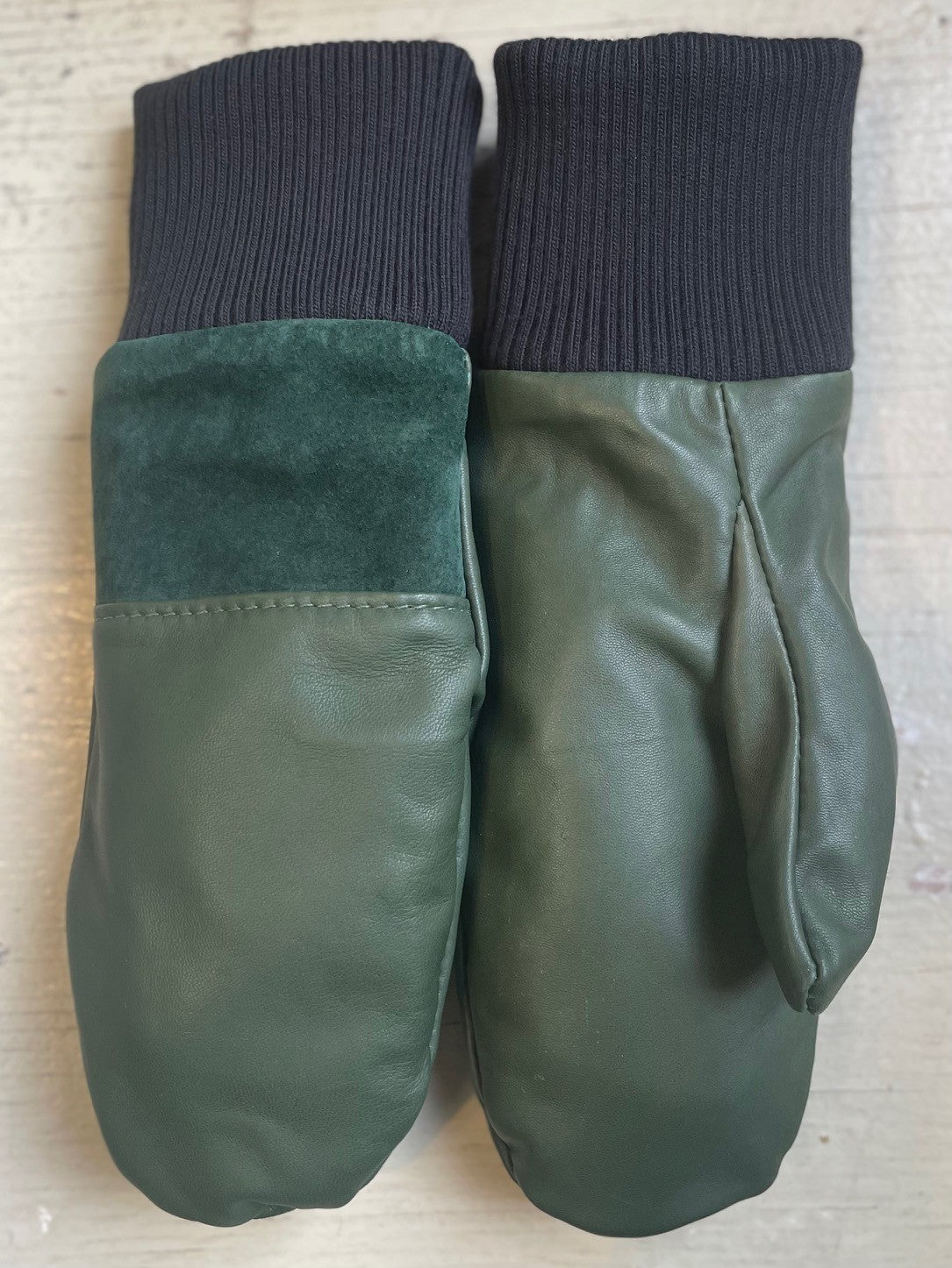 Mitaines Lhasa Sapinage / cuir et suède recyclés - KAZAK