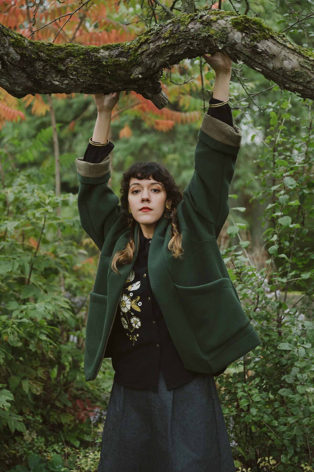 Veste Thuya -laine olive