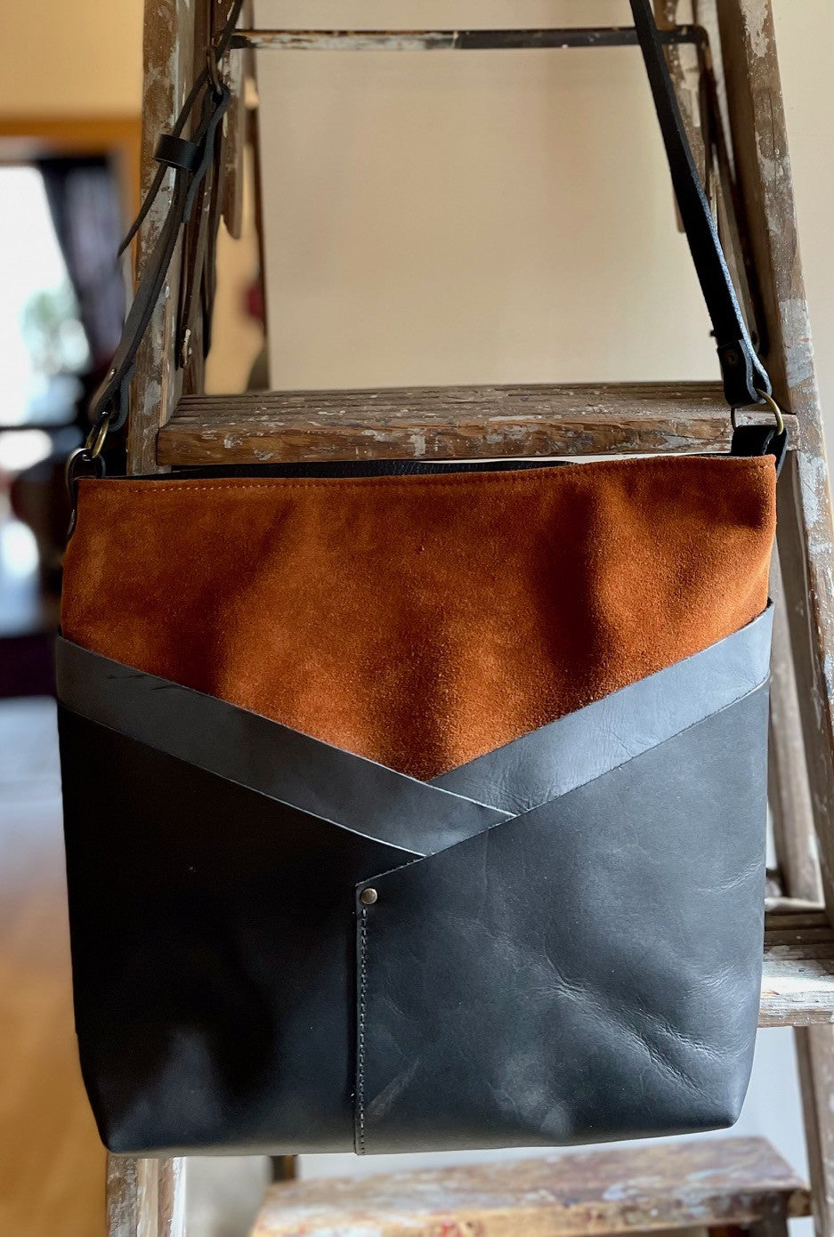 DÉFAUTS Sac à bandoulière TIVOLI - Rust & Ardoise - Cuir recyclé et tannage végétal - KAZAK