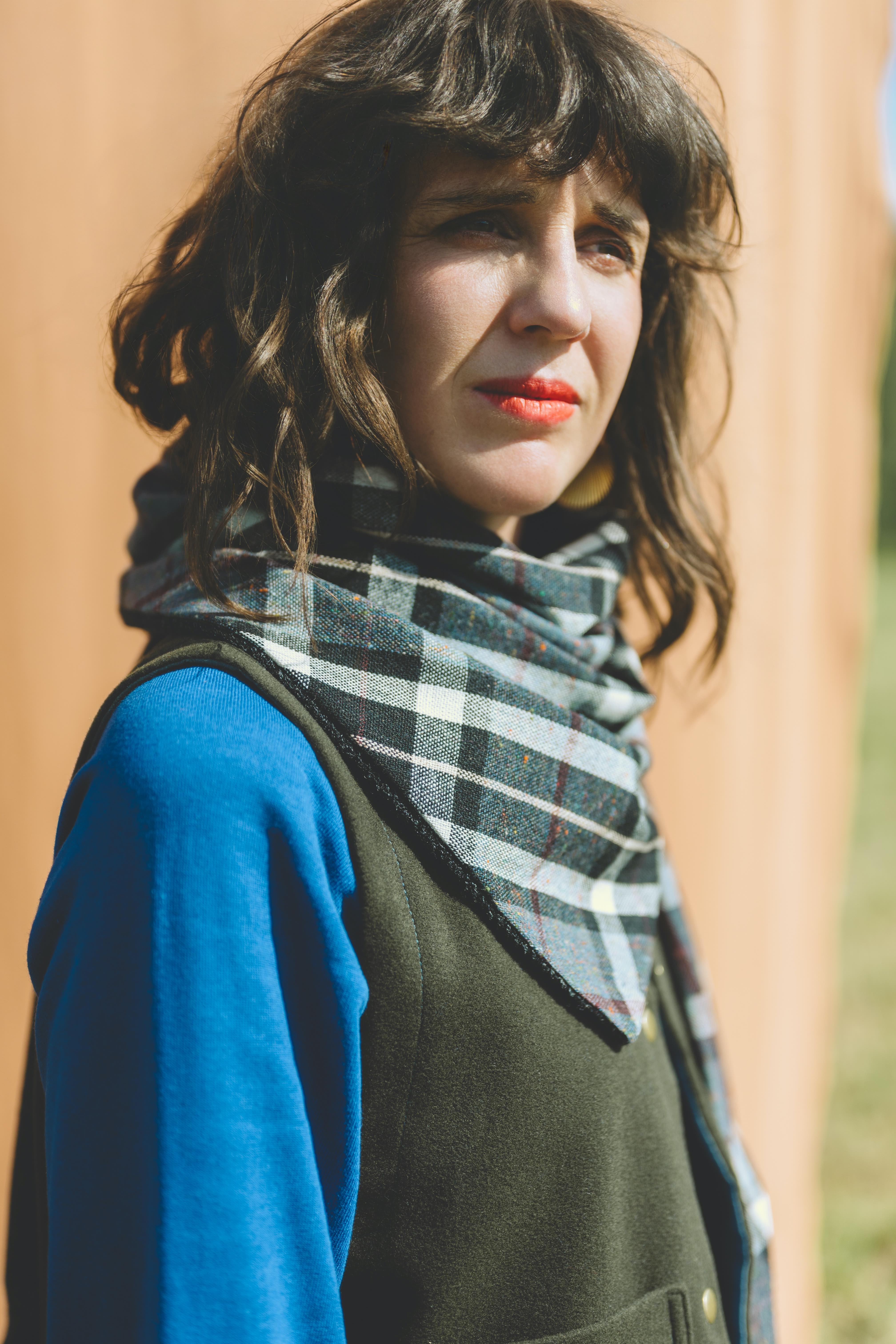 Foulard triangle carreaux
