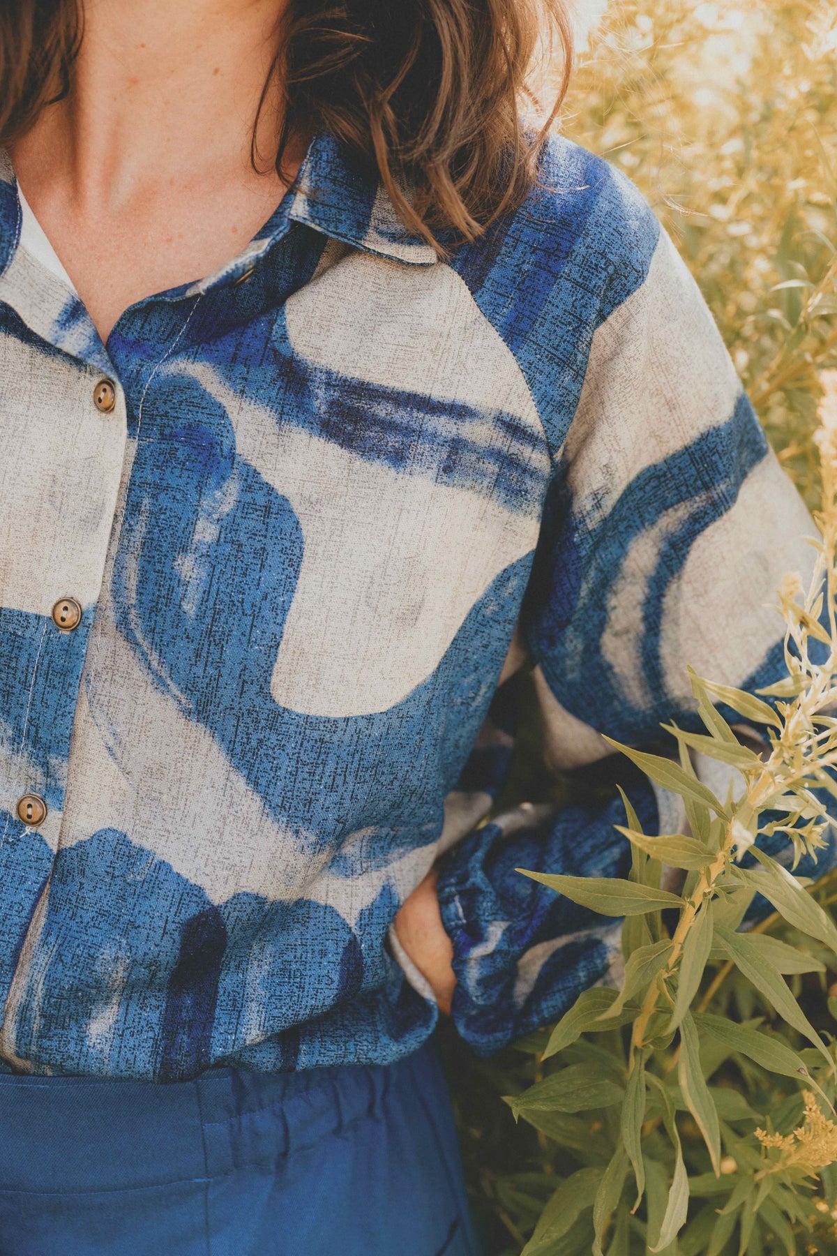 Blouse Épicéas- Blue brush