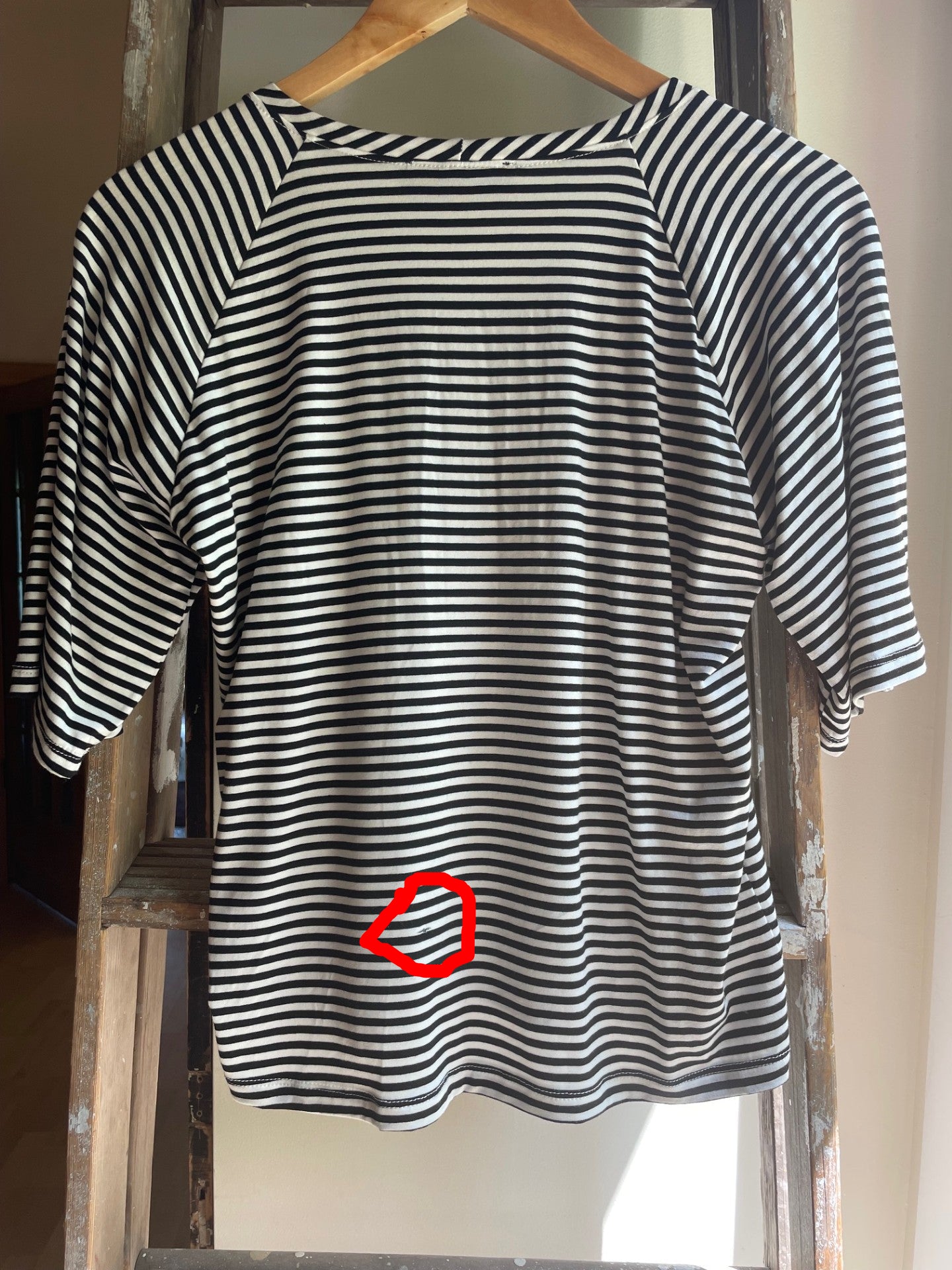 DÉFAUT Top Montebelluna - Rayures noir bambou Oeko-tex -