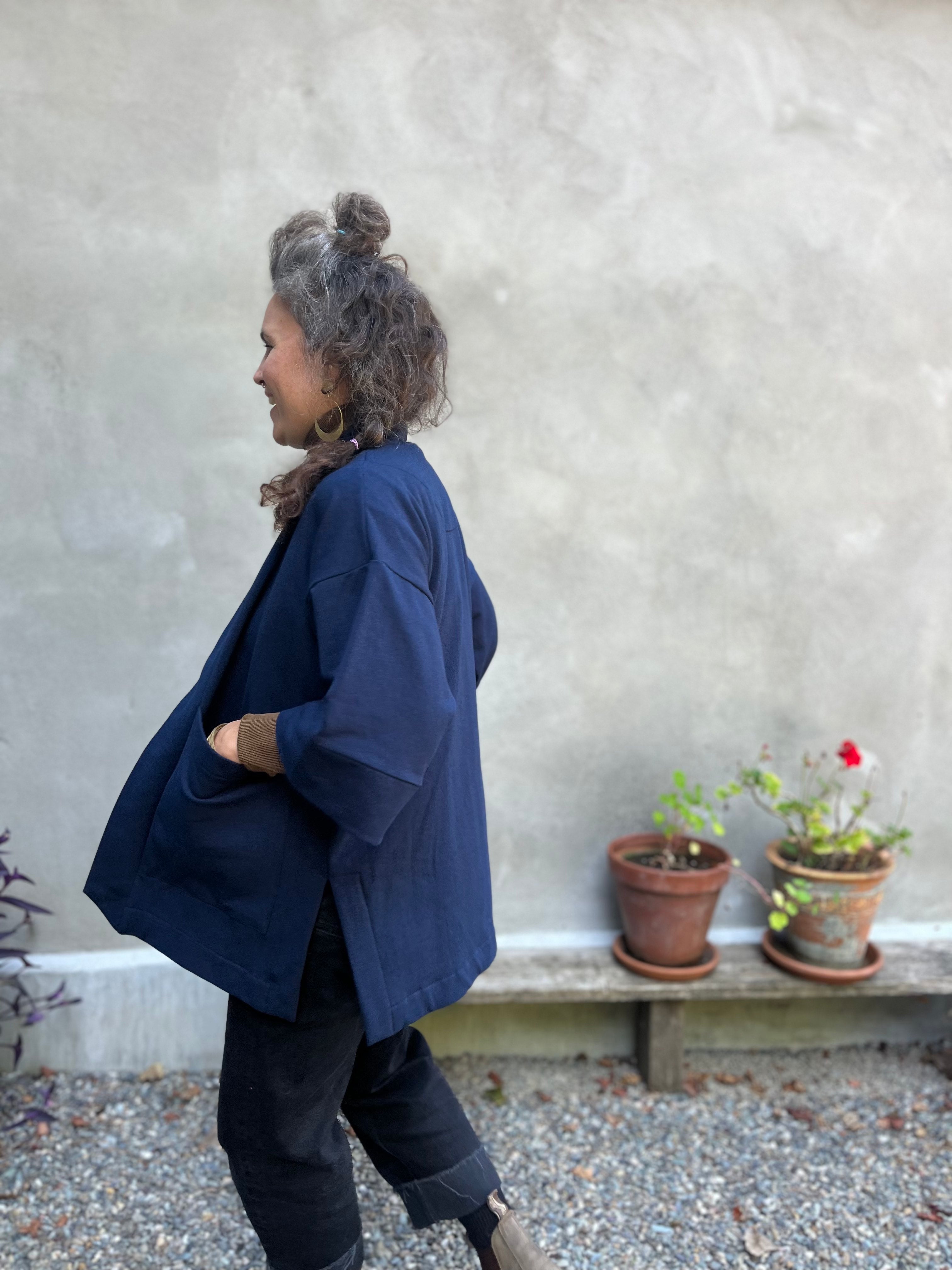 Veste Kimono CYDONIA MARINE -bambou & coton OEKOTEX