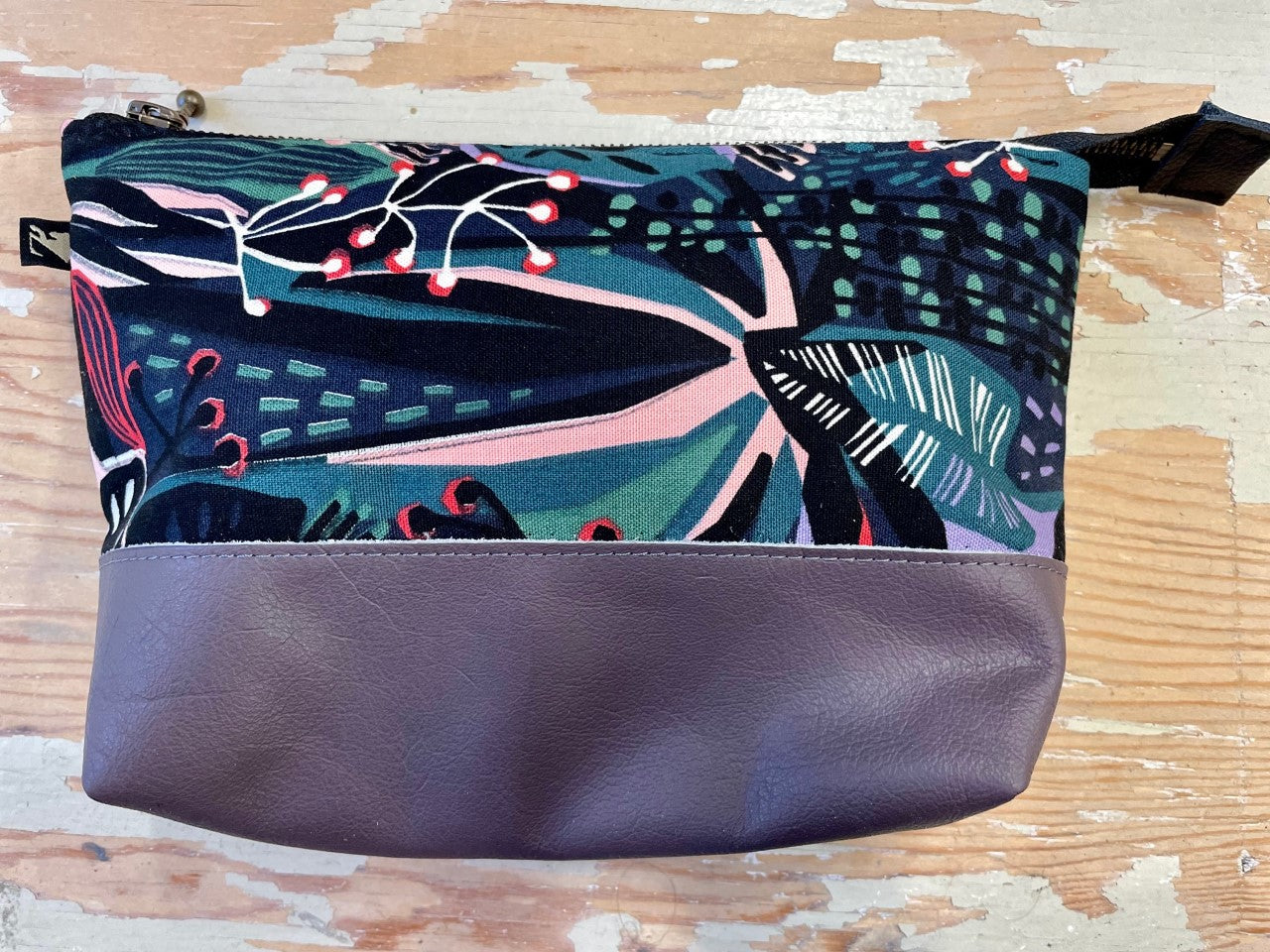La Trousse - Retailles de tissu et cuir recyclé / dark jungle- KAZAK