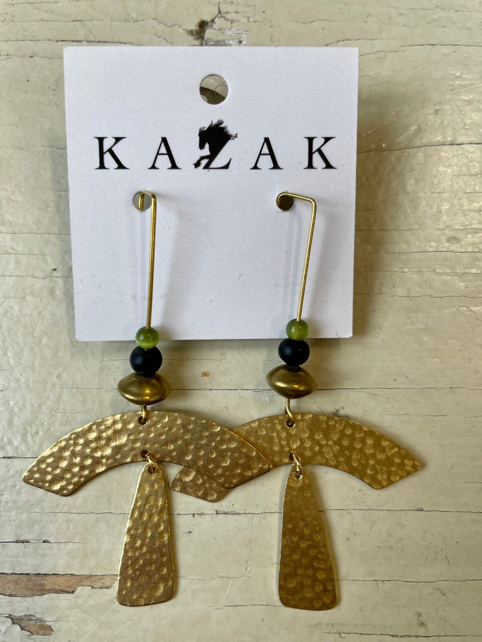 Boucles d'oreilles Kumasi Blé et Olive