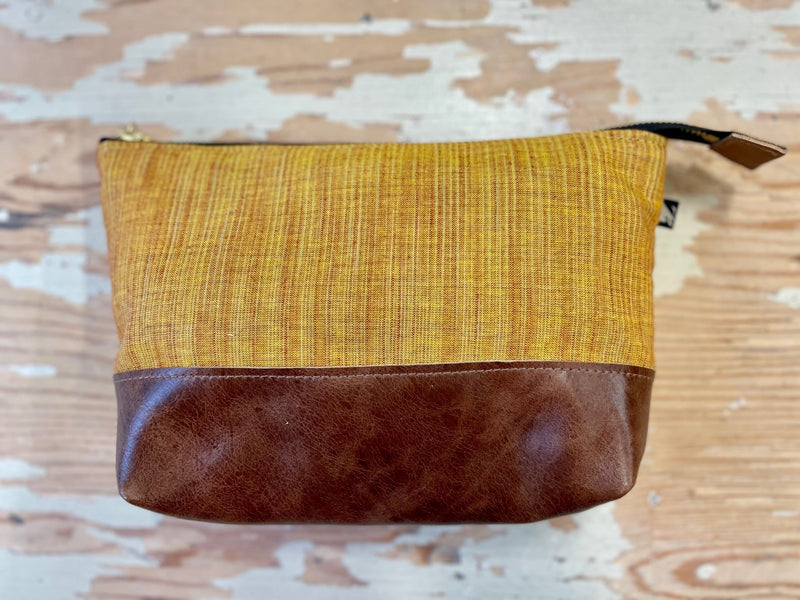 La Trousse - Retailles de tissu et cuir recyclé / Moutarde - KAZAK